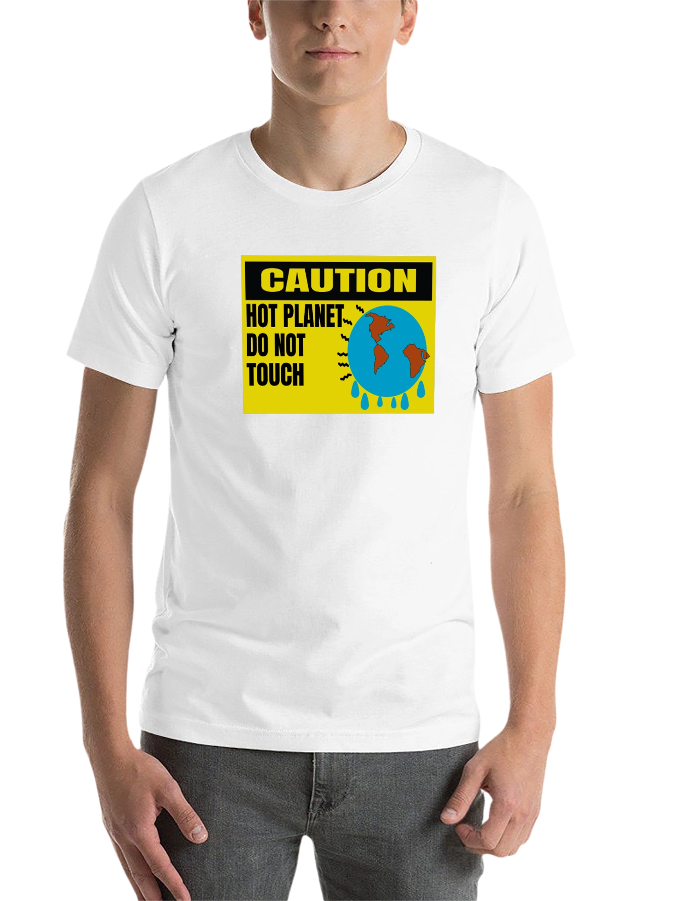 Caution Hot Planet T-Shirt - Global Warming Awareness Tee - 14