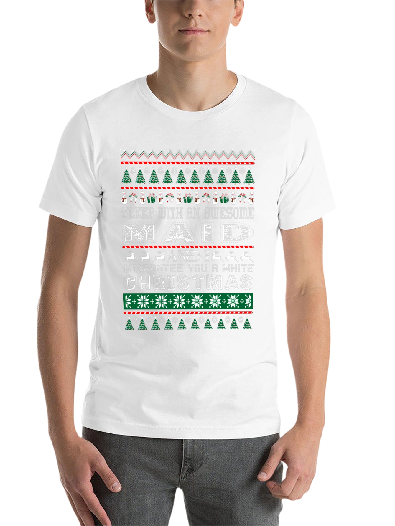 Black Maid Christmas Ugly Sweater T-Shirt view 14
