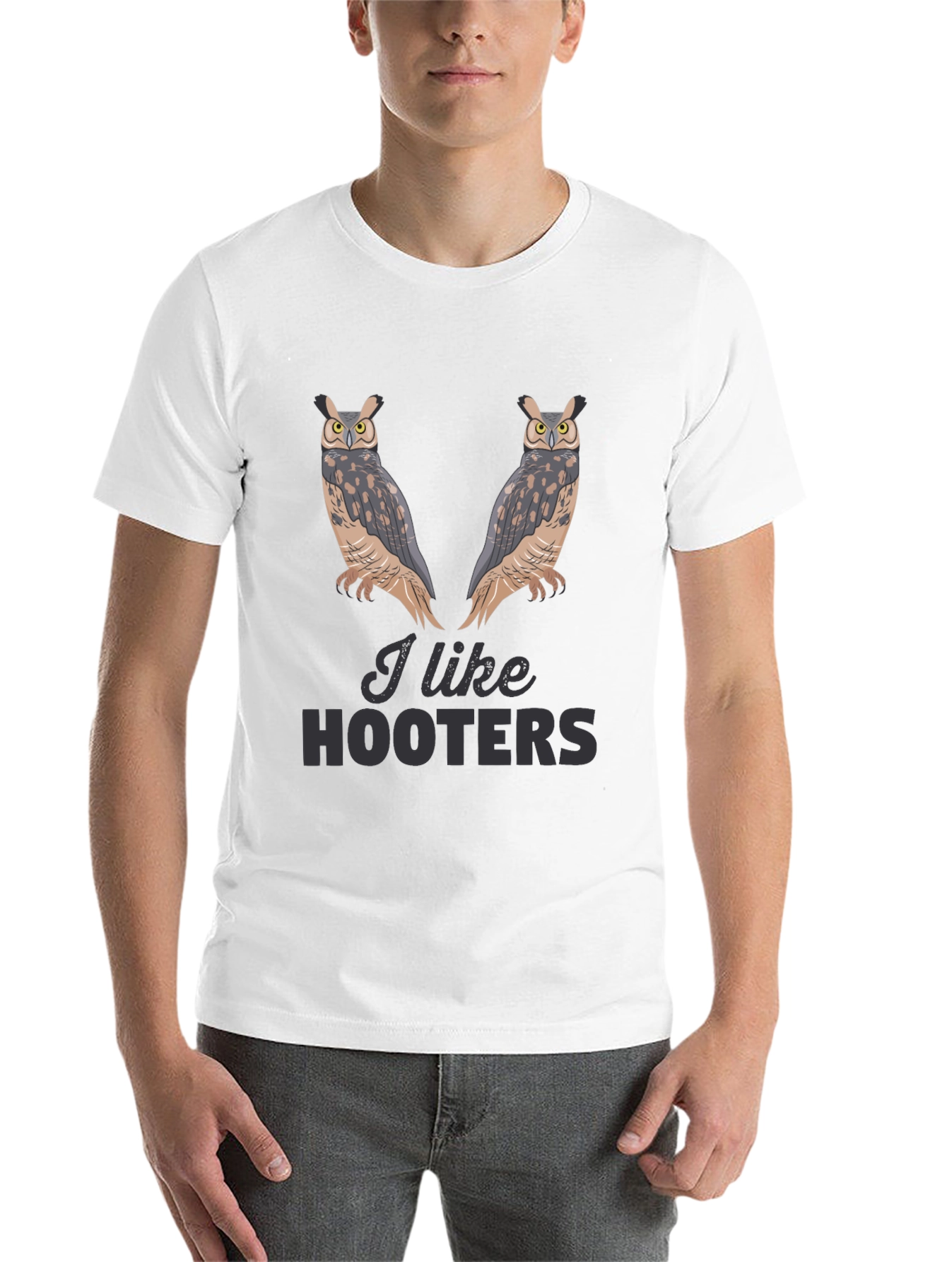 Black I Like Hooters Owl Graphic Black T-Shirt view 14