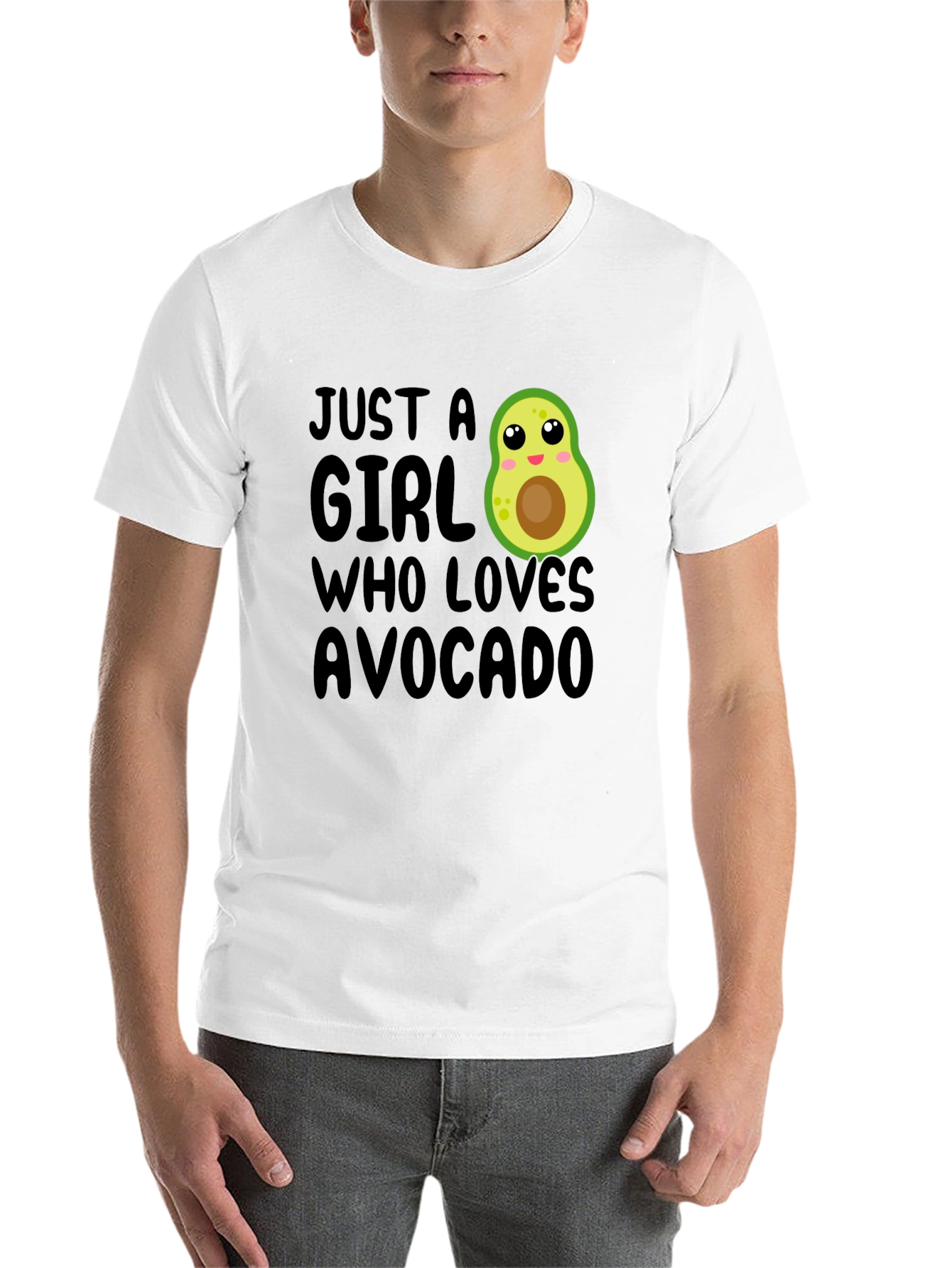 Black Just A Girl Who Loves Avocado T-Shirt view 14