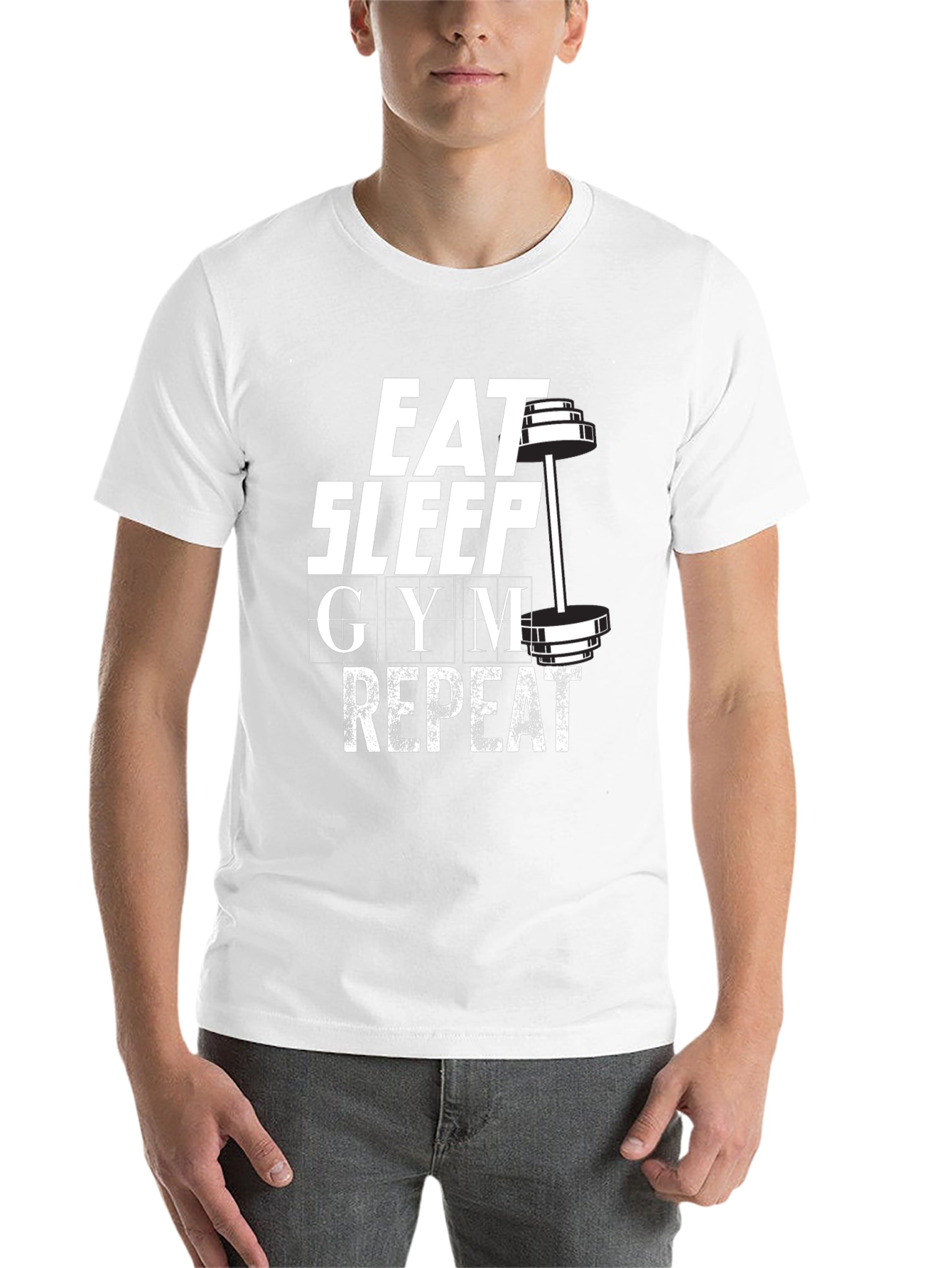 Black Eat Sleep Gym Repeat Graphic T-Shirt - Black view 14