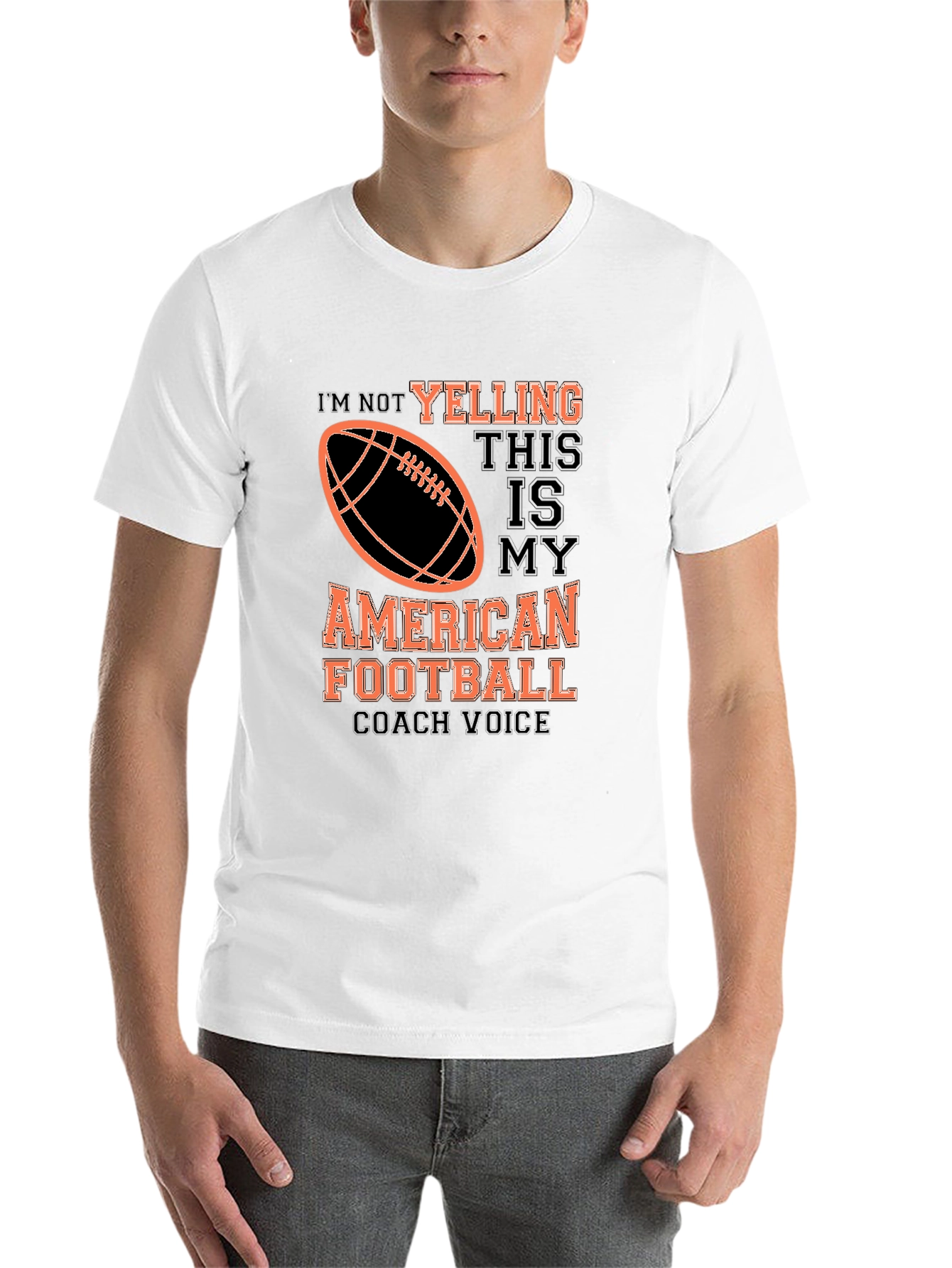 Black American Football Coach Voice Graphic Tee view 14