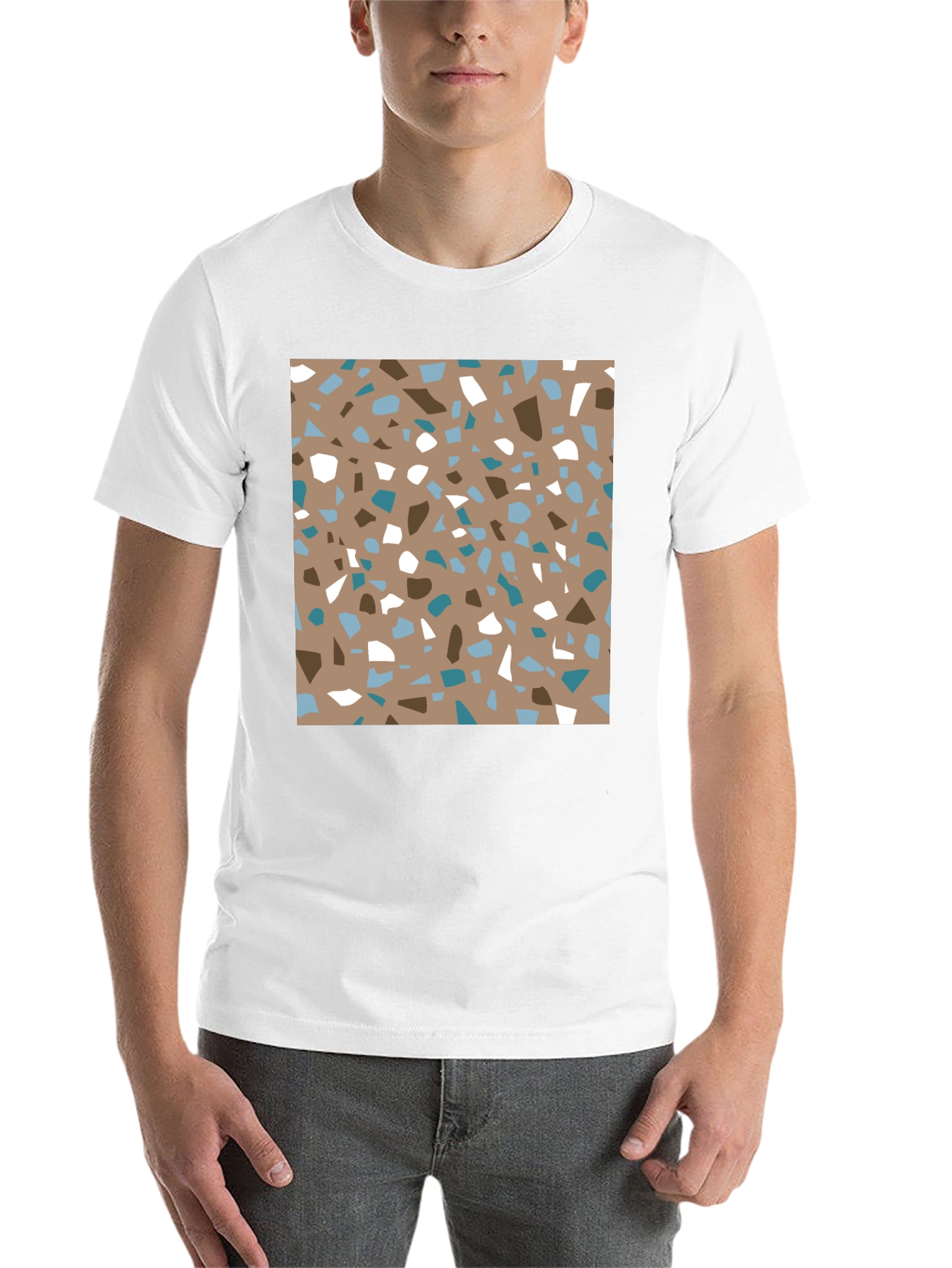 Black Terrazzo Print Tee - Modern Graphic Design T-Shirt view 14