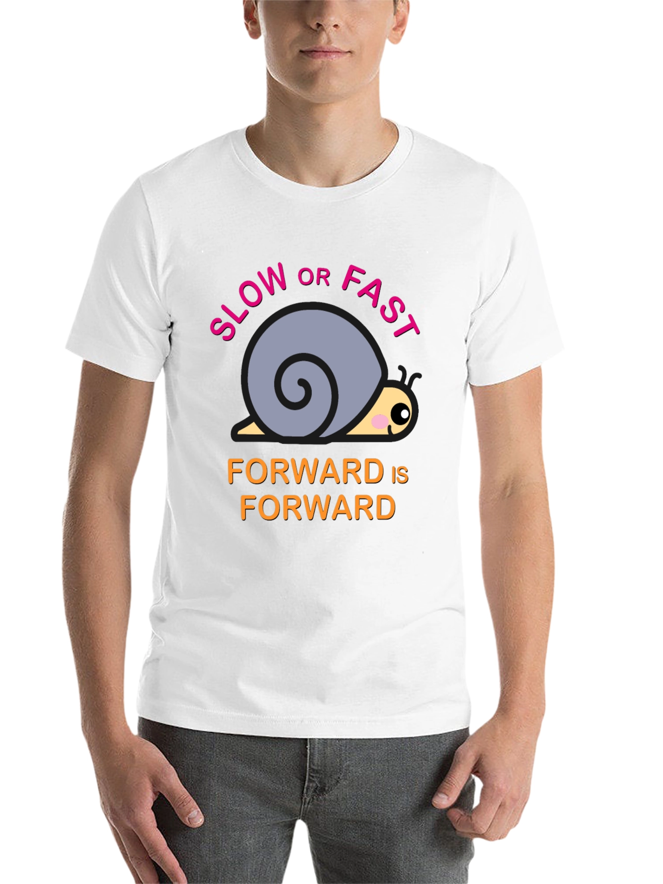 Black Snail T-Shirt: Slow or Fast, Forward is Forward view 14