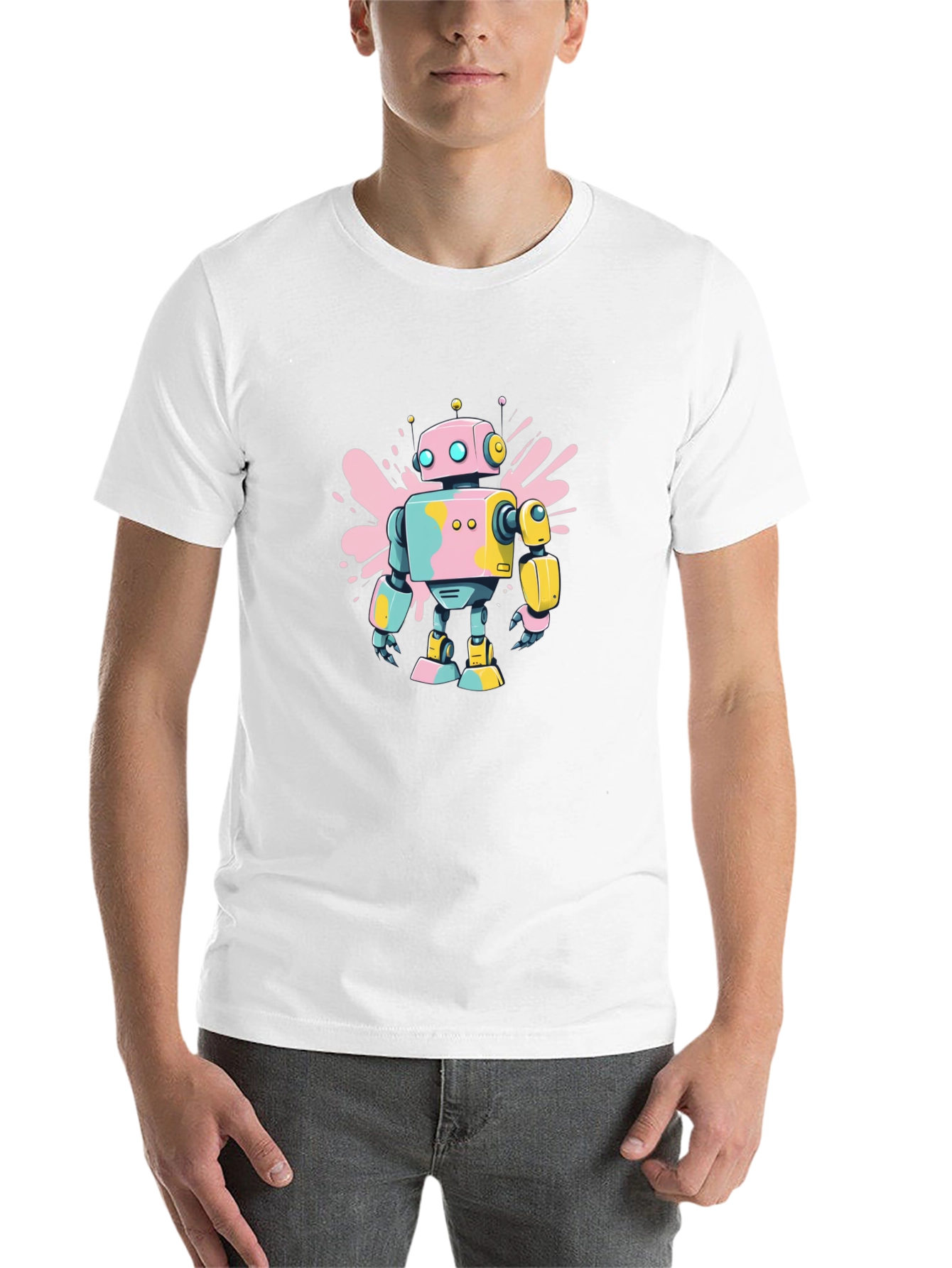 Black Retro Robot T-Shirt - Funky Design view 14
