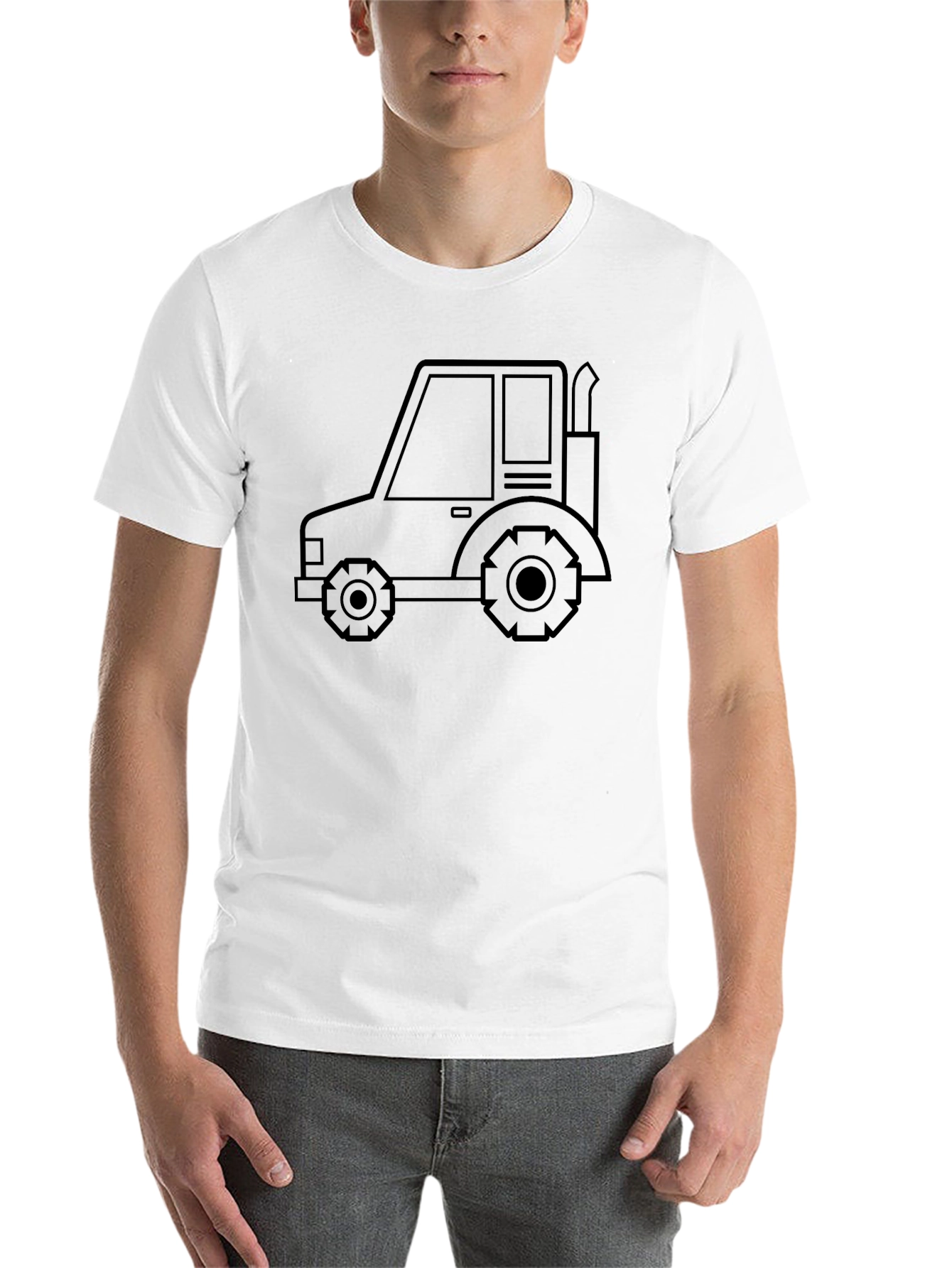 Black Tractor Graphic Tee - Black Cotton Comfort view 14