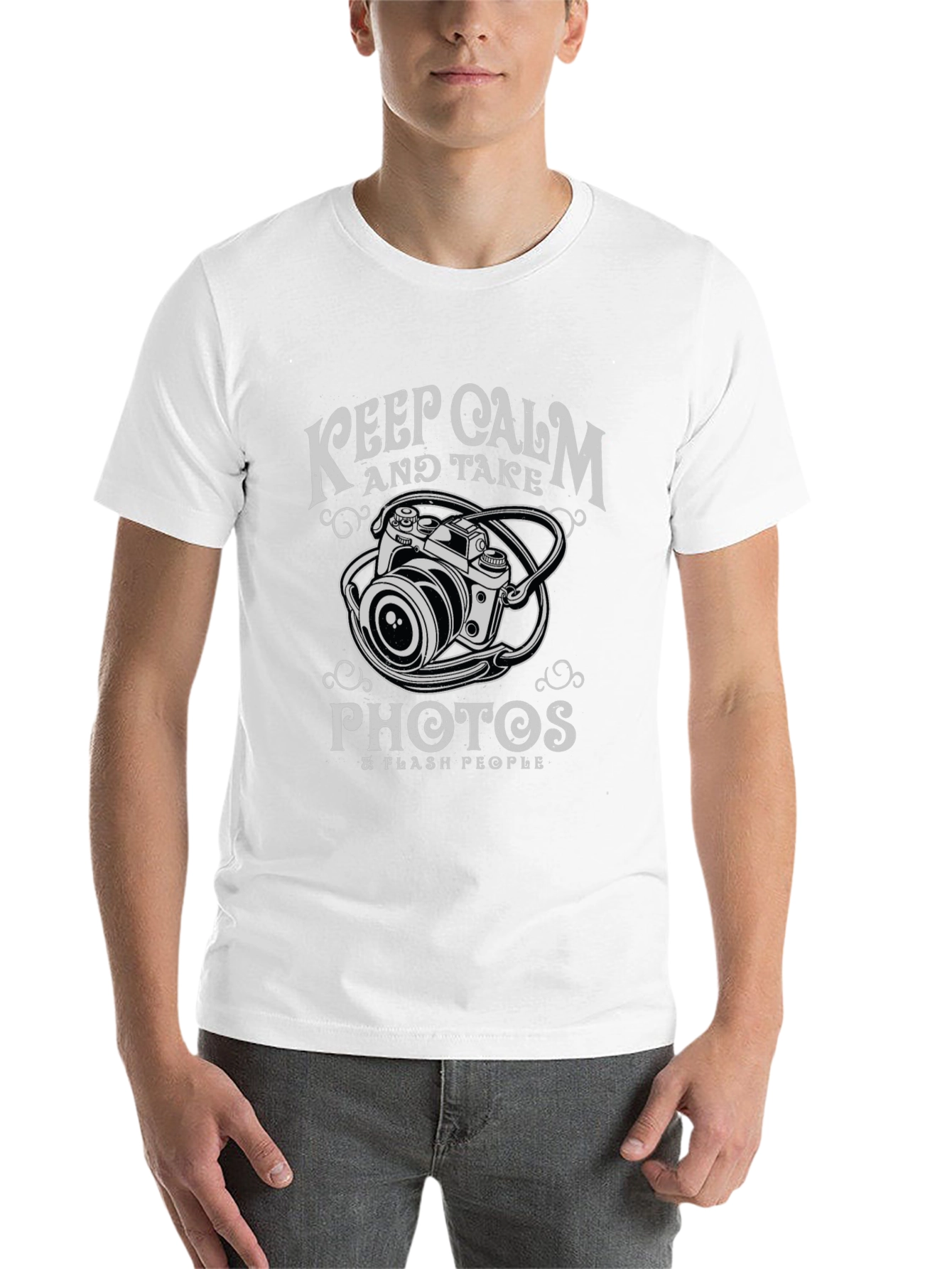 Black Keep Calm & Take Photos Black Graphic T-Shirt view 14
