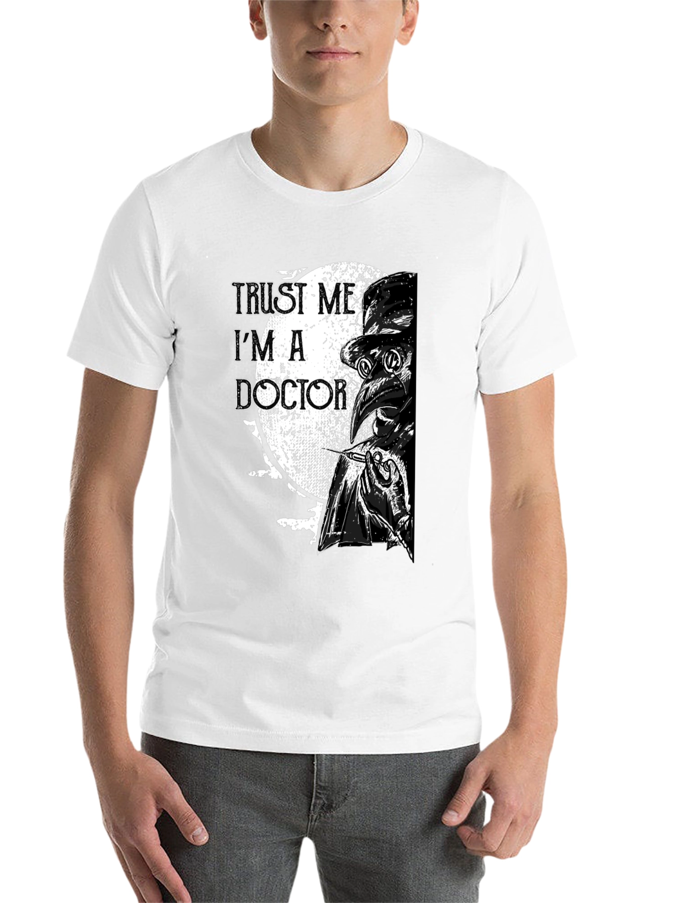 Black Trust Me I'm A Doctor Plague Doctor T-Shirt  view 14