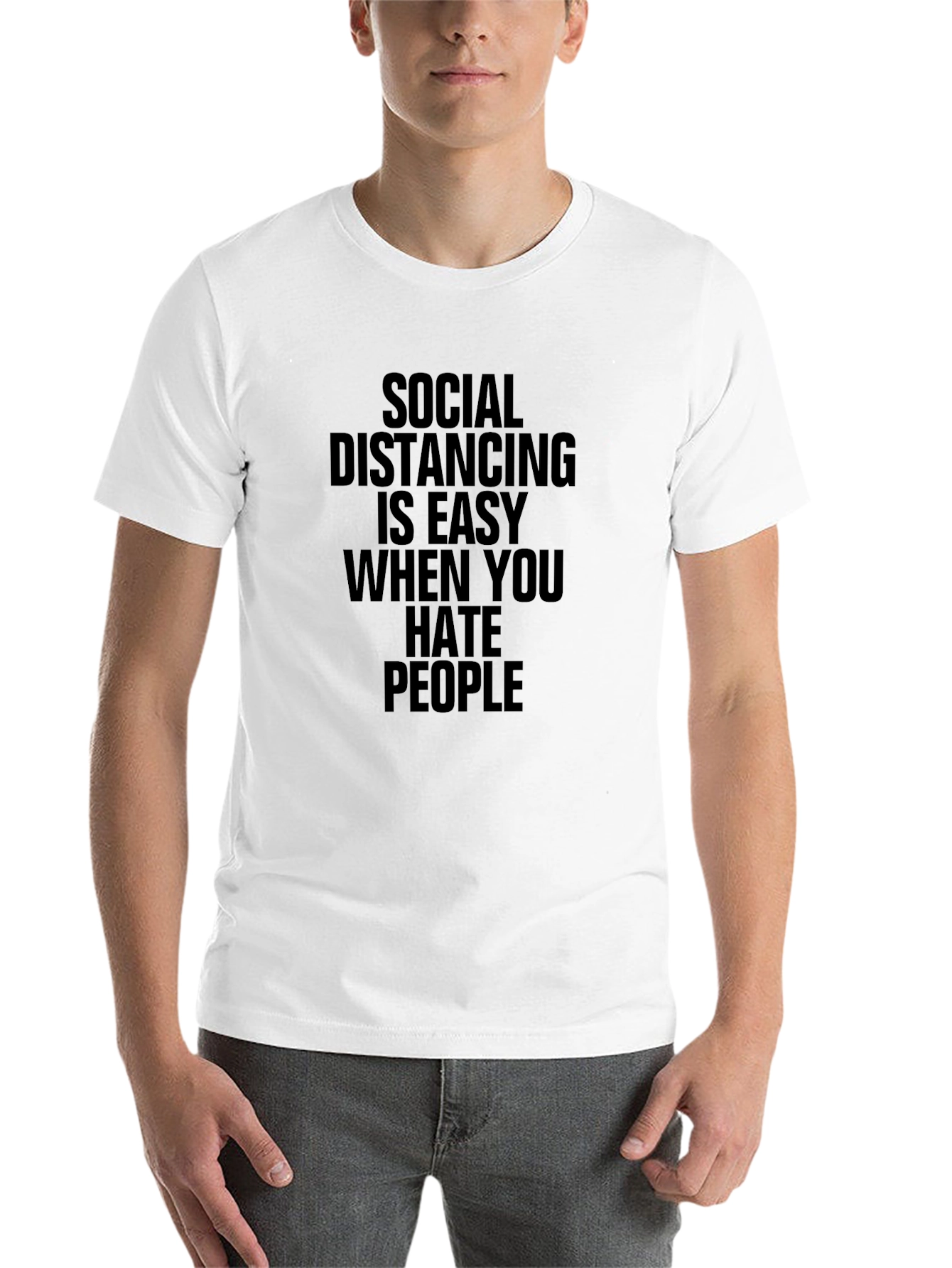 Black Social Distancing Hates People T-Shirt view 14