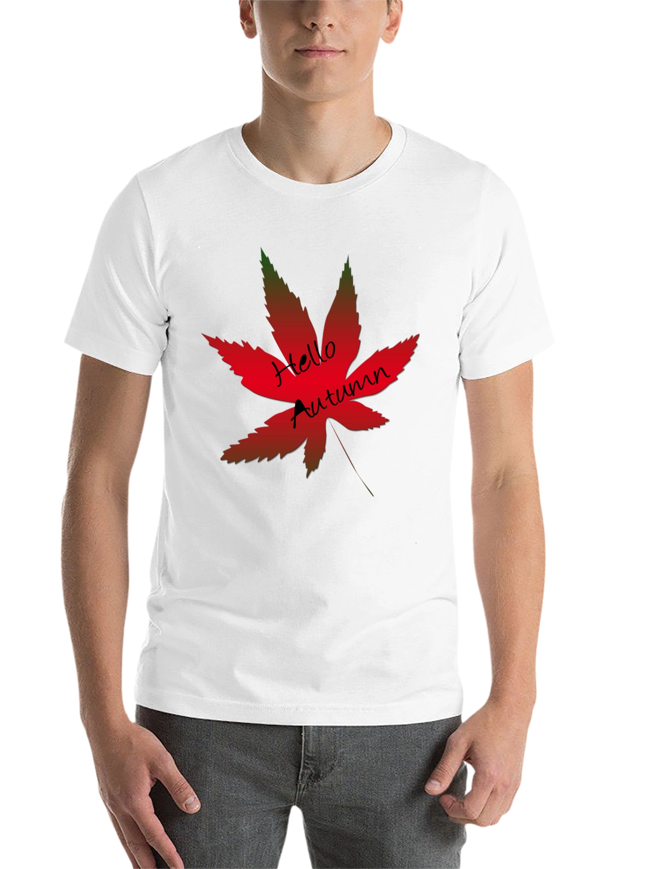 Black Hello Autumn Maple Leaf Graphic Tee view 14