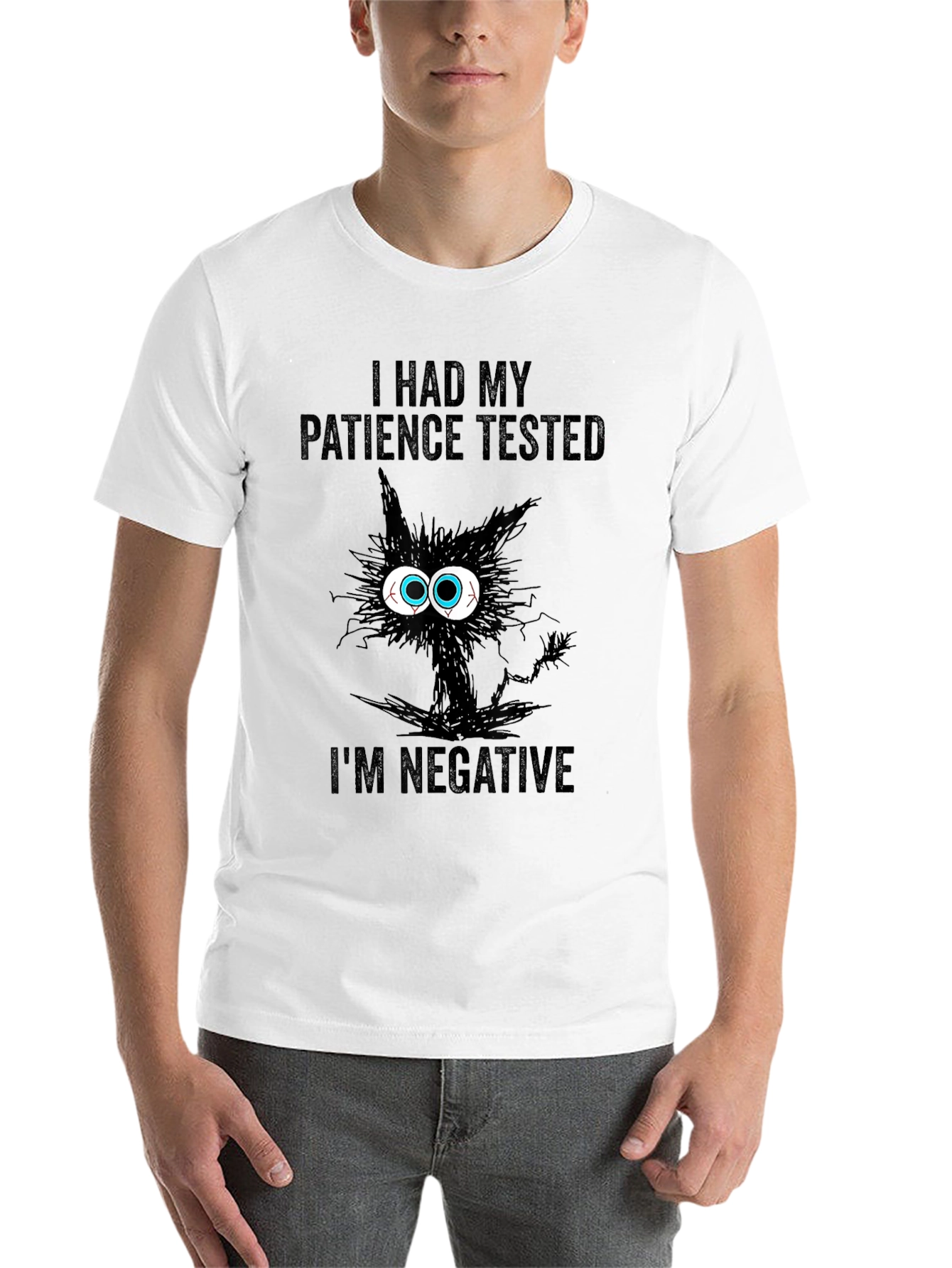 Black I Had My Patience Tested Cat T-Shirt view 14