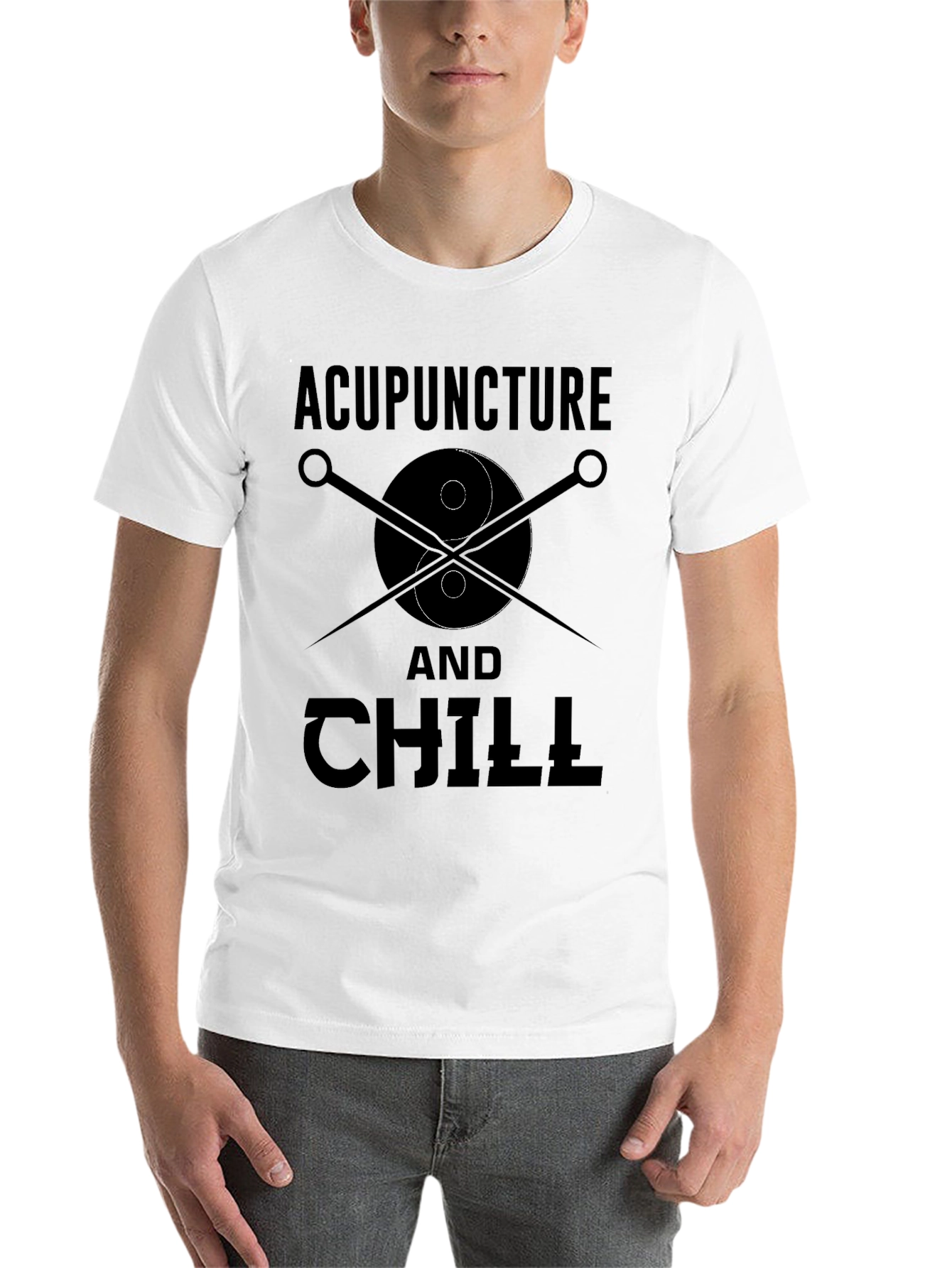 Black Acupuncture and Chill Black Graphic Tee view 14