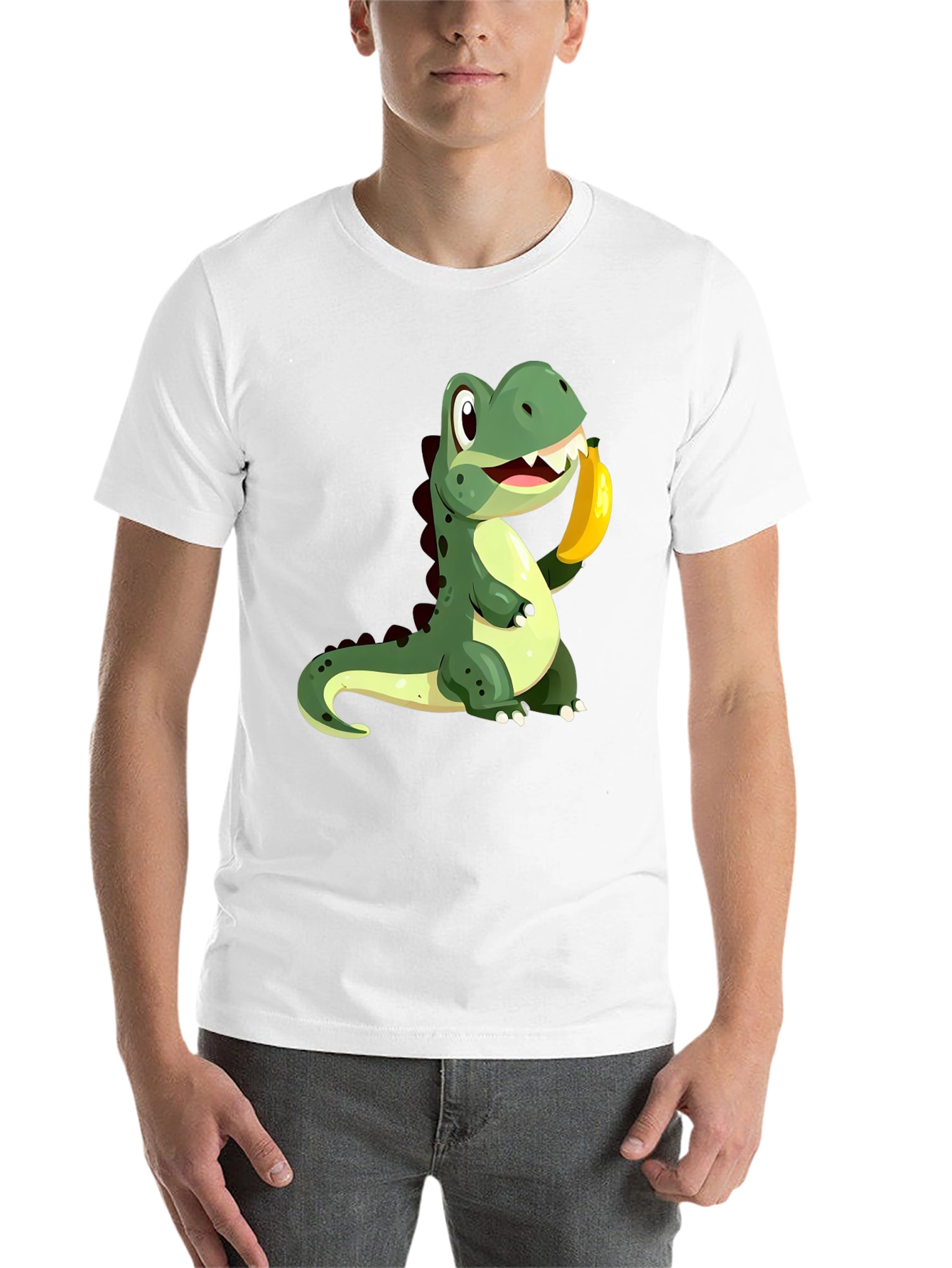 Black Dino Banana Black T-Shirt view 14