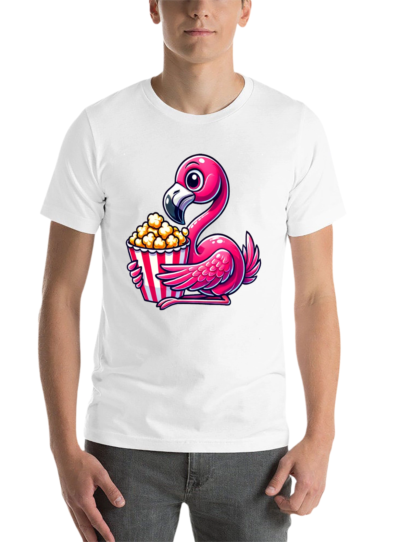 Black Flamingo Popcorn Graphic T-Shirt view 14