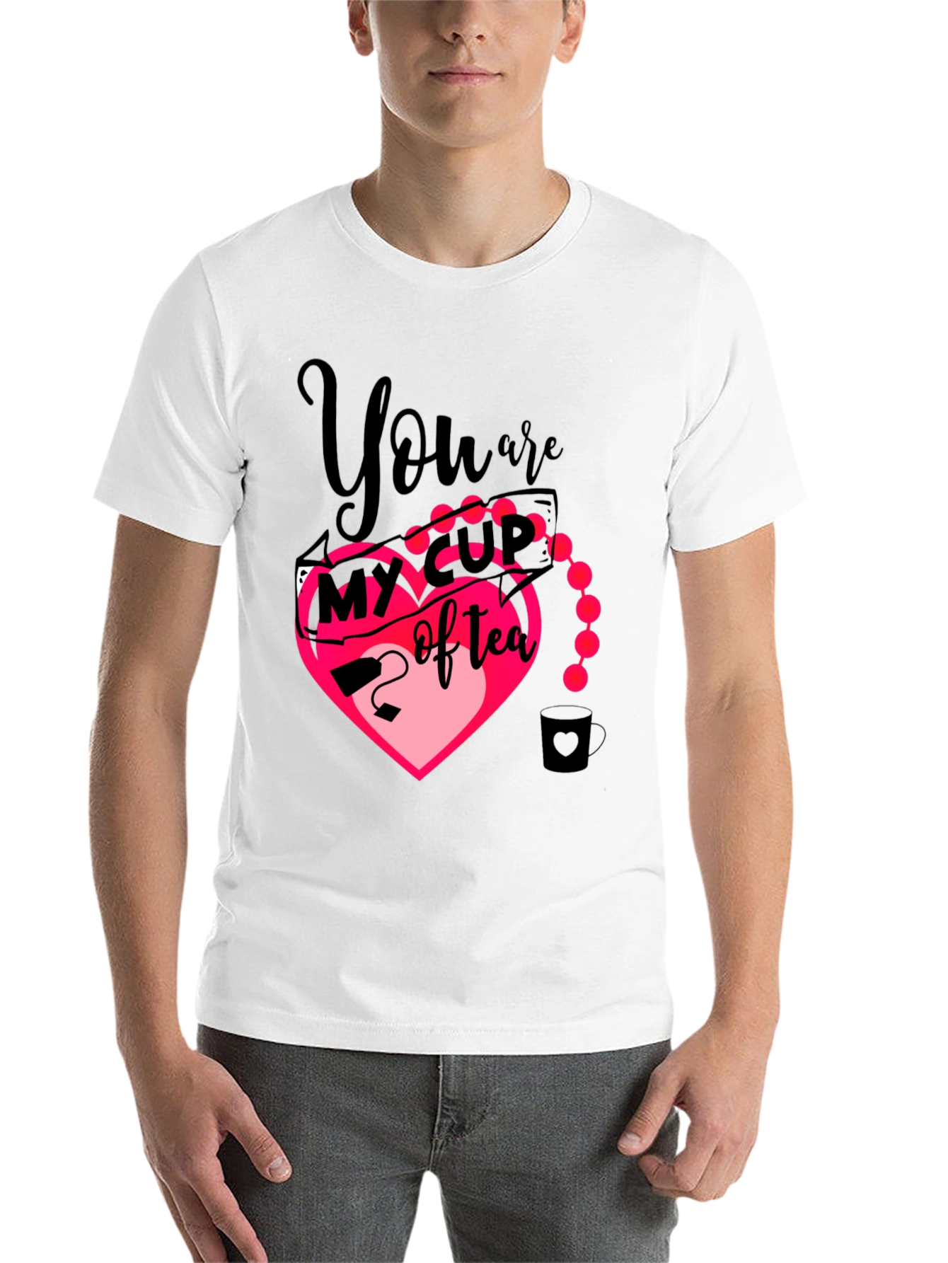 Black My Cup of Tea Heart Graphic T-Shirt view 14