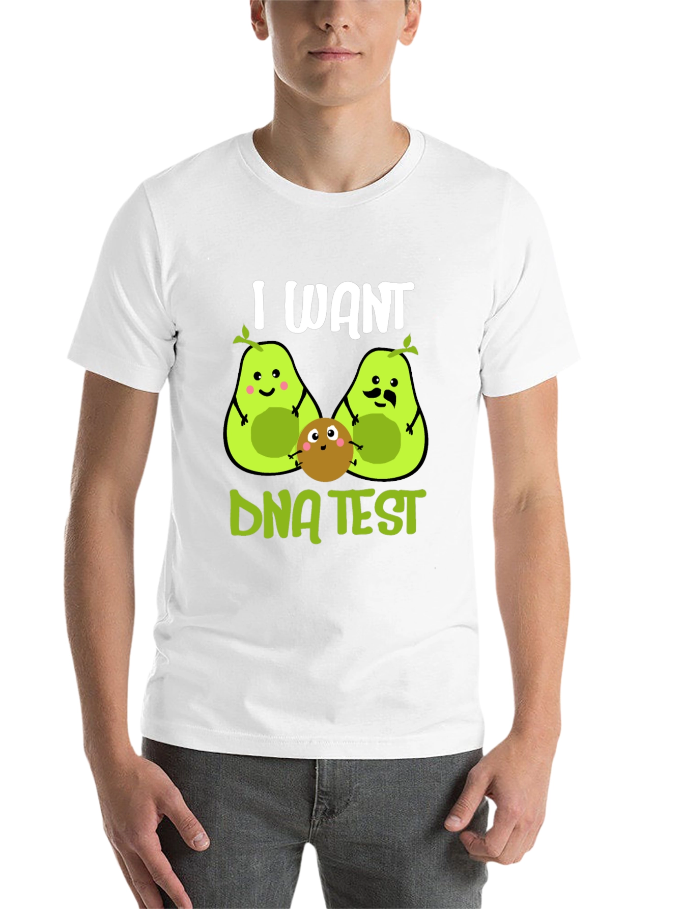 Black I Want DNA Test Funny Avocado T-Shirt view 14