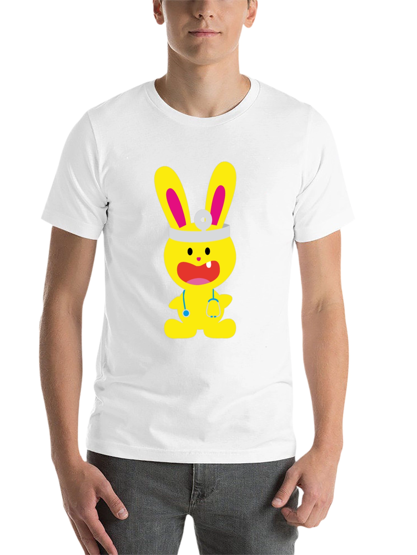 Black Bunny Doctor Graphic T-Shirt - Cute and Fun! view 14