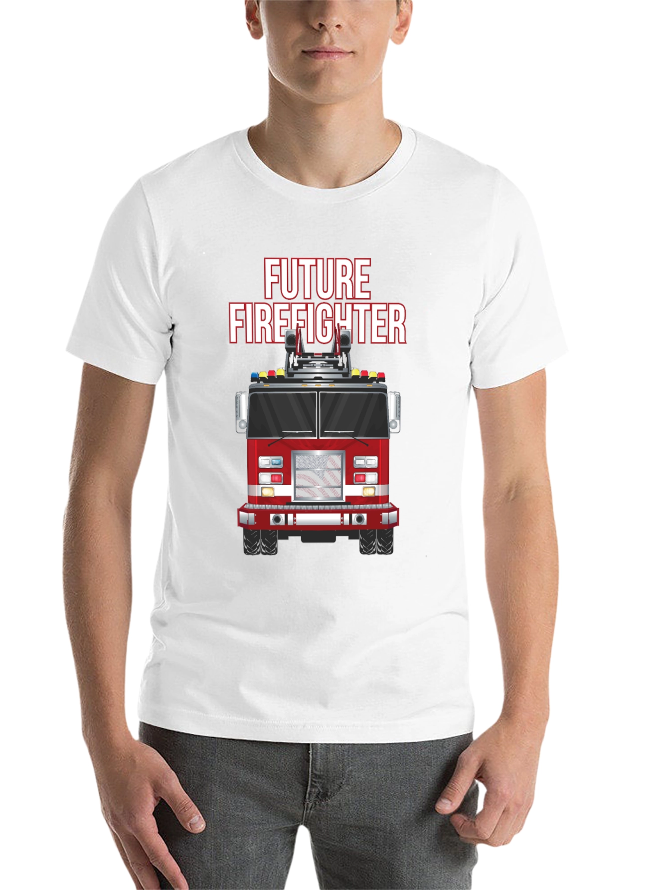Future Firefighter Graphic Tee - Black Cotton T-Shirt - 14