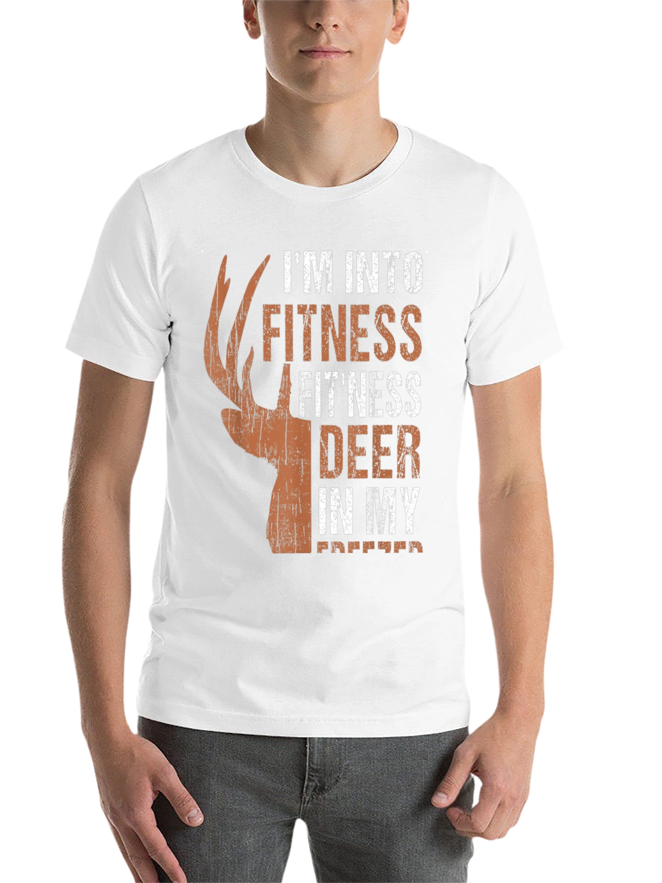 Black Fitness Deer Hunting T-Shirt - Novelty Graphic Tee view 14