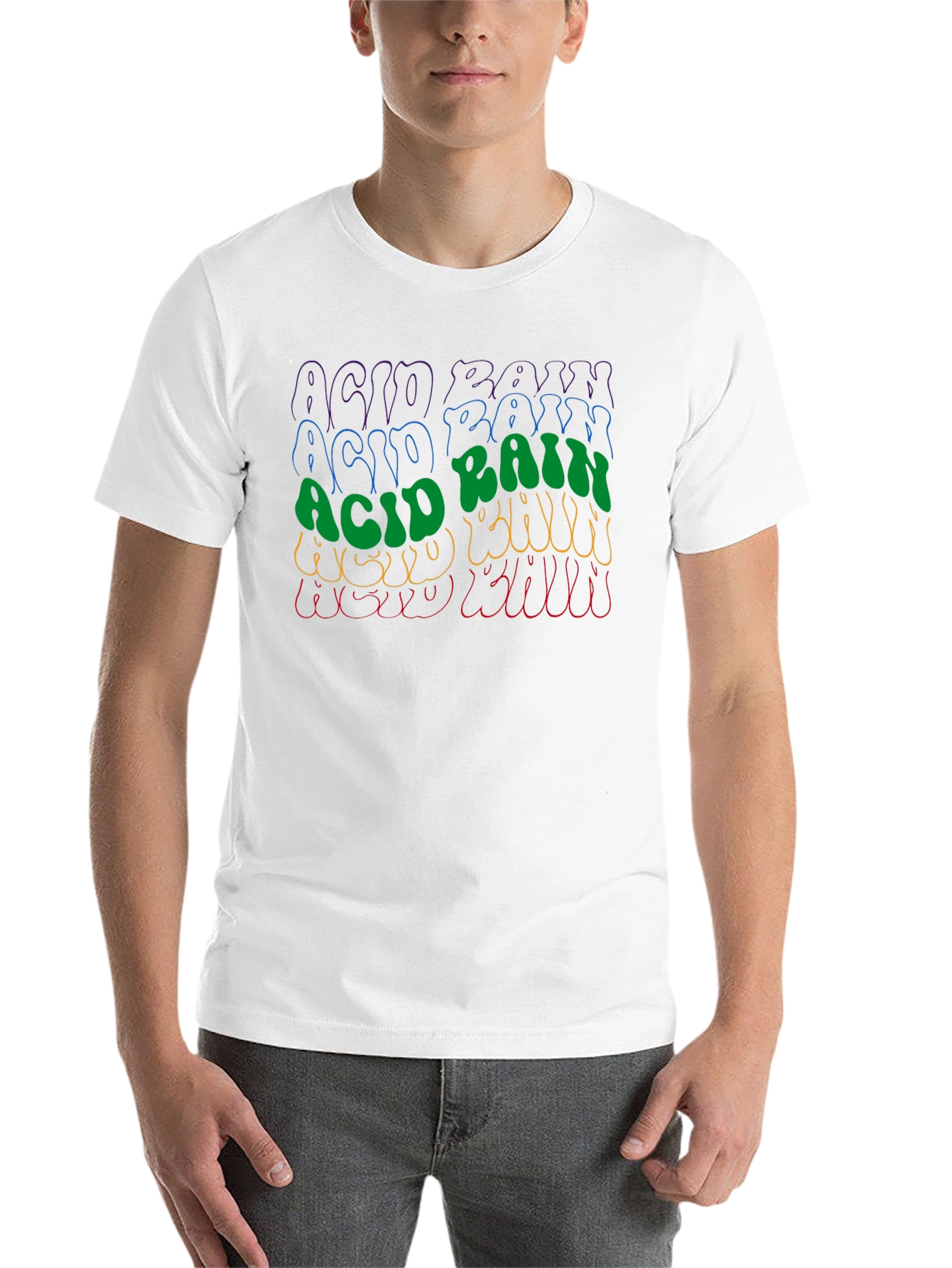 Black Retro Acid Rain Graphic T-Shirt - Cool Style view 14