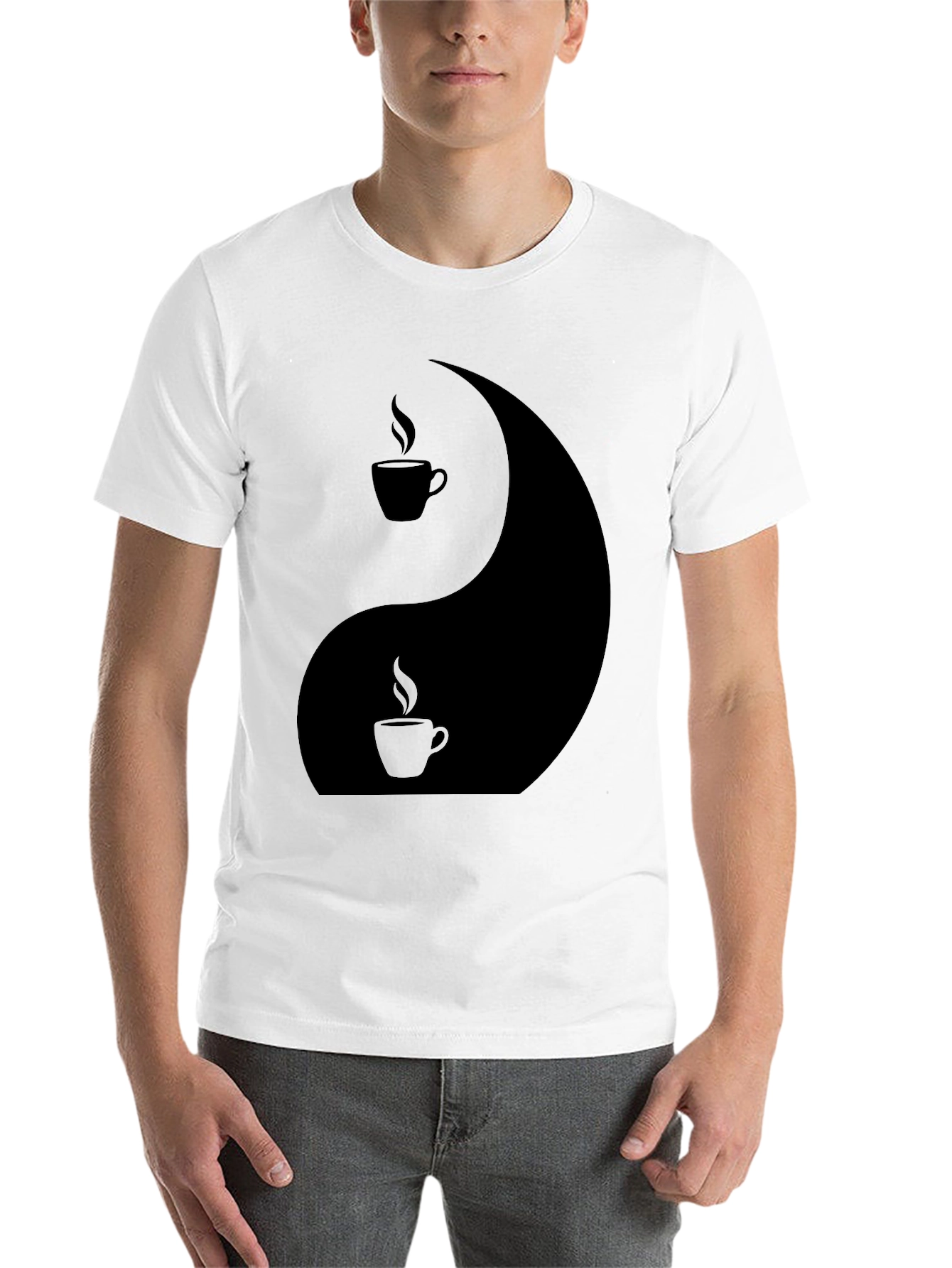 Black Yin Yang Coffee T-Shirt - Balance Your Brew view 14