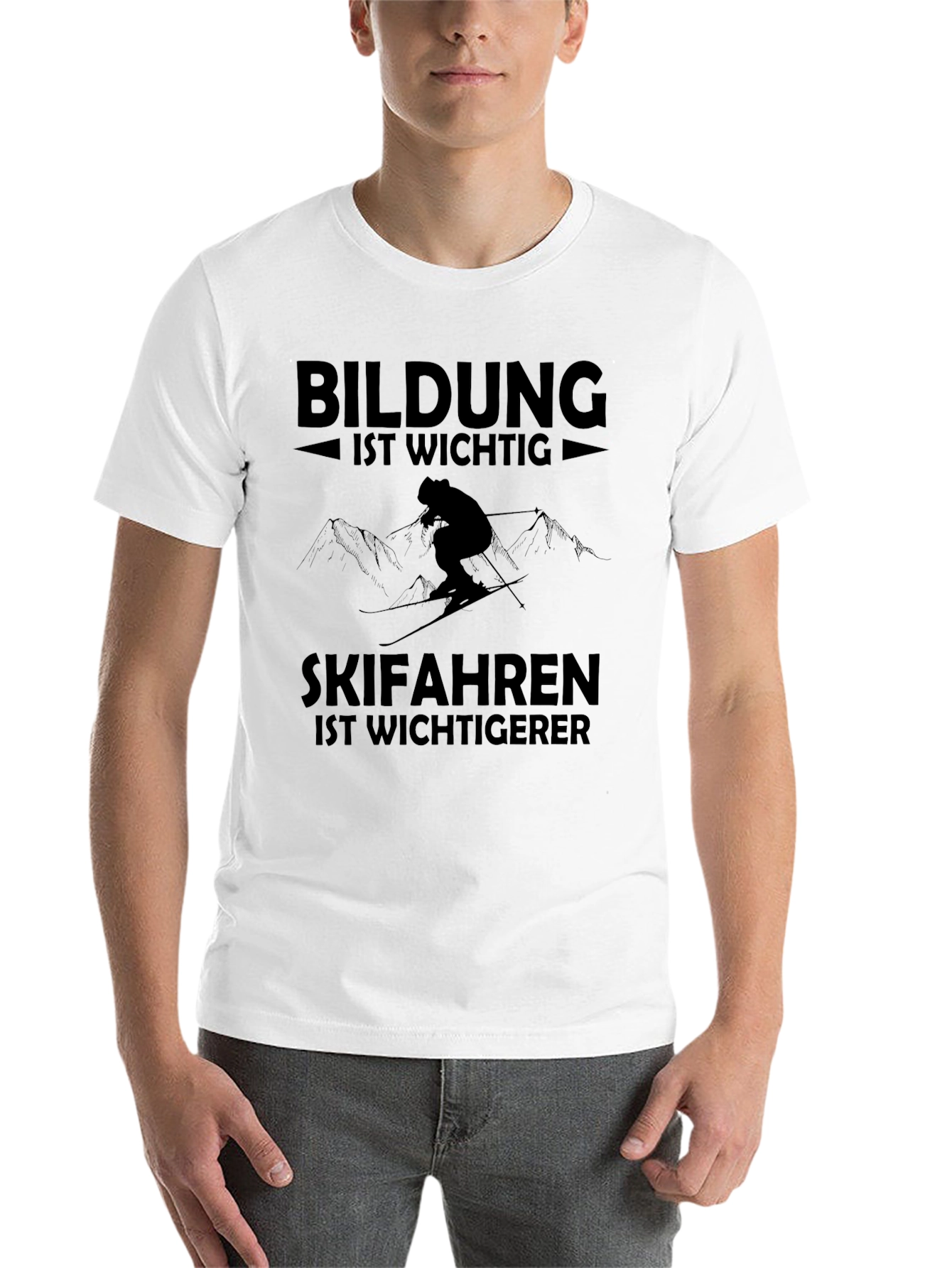 Black Skiing is Important T-Shirt view 14