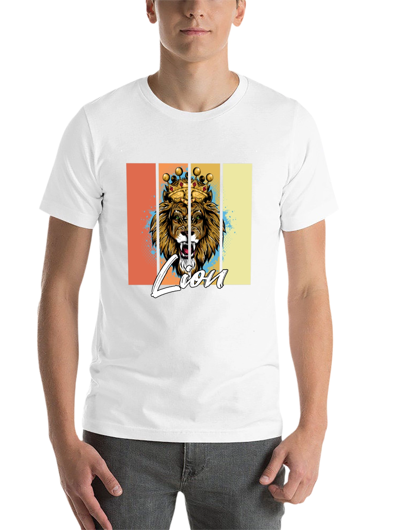 Black Lion King Graphic Print T-Shirt view 14