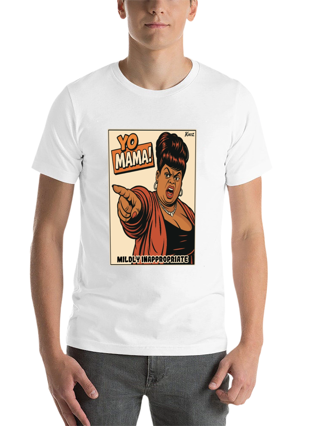 Black Yo Mama! Graphic T-Shirt - Mildly Inappropriate Humor view 14