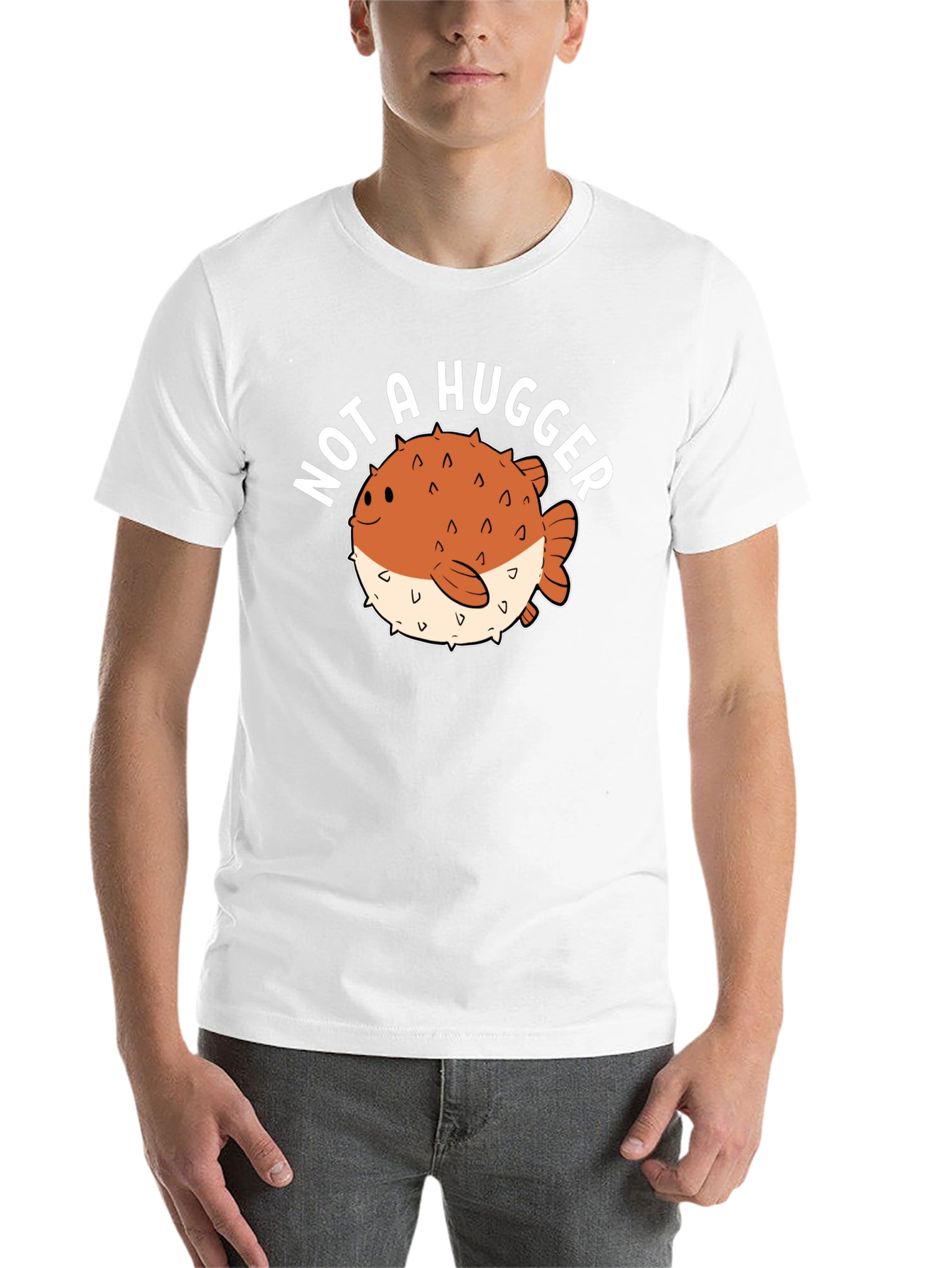 Black Not a Hugger Pufferfish Graphic Tee - Black view 14