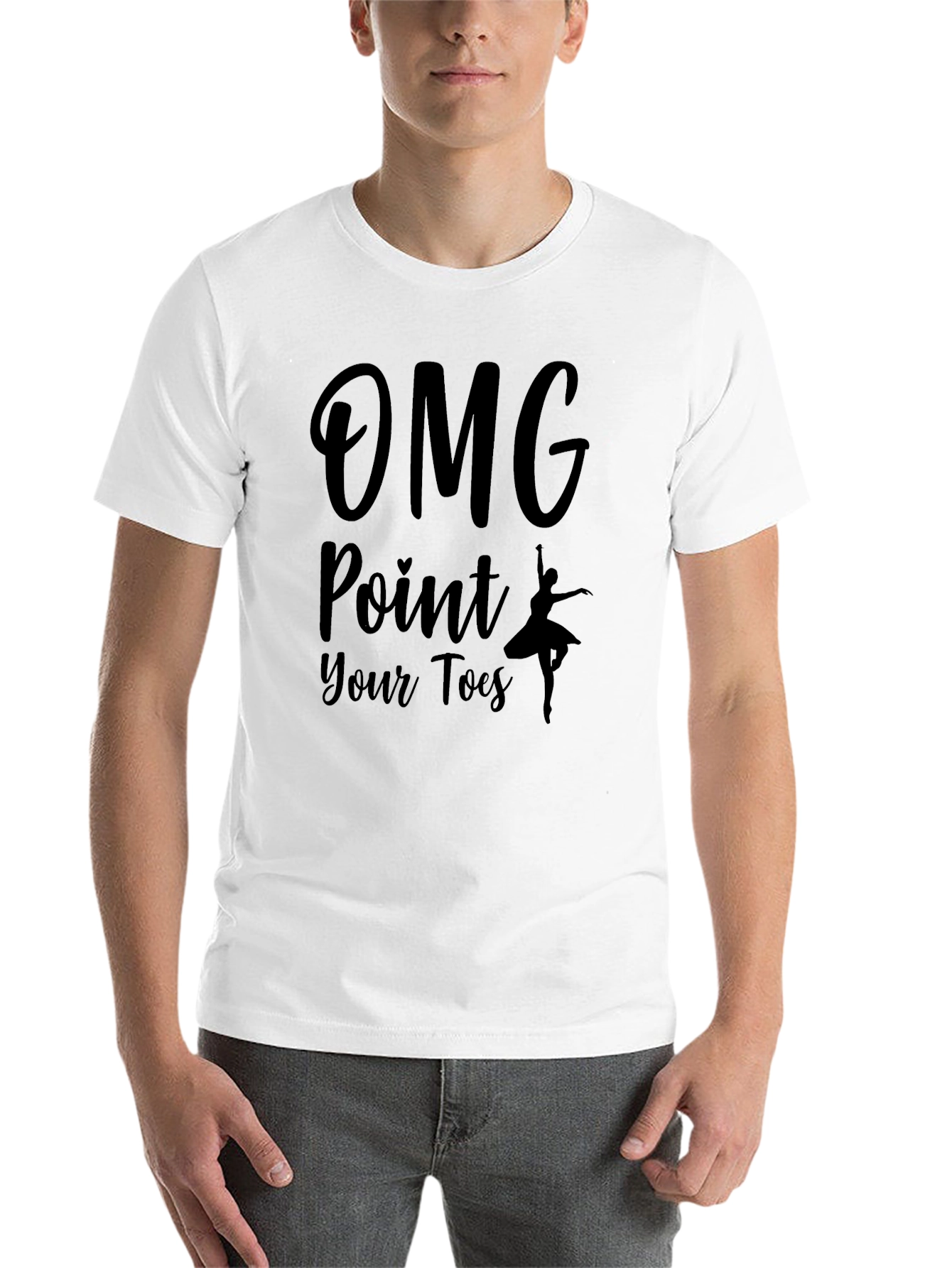Black OMG Point Your Toes Black T-Shirt view 14