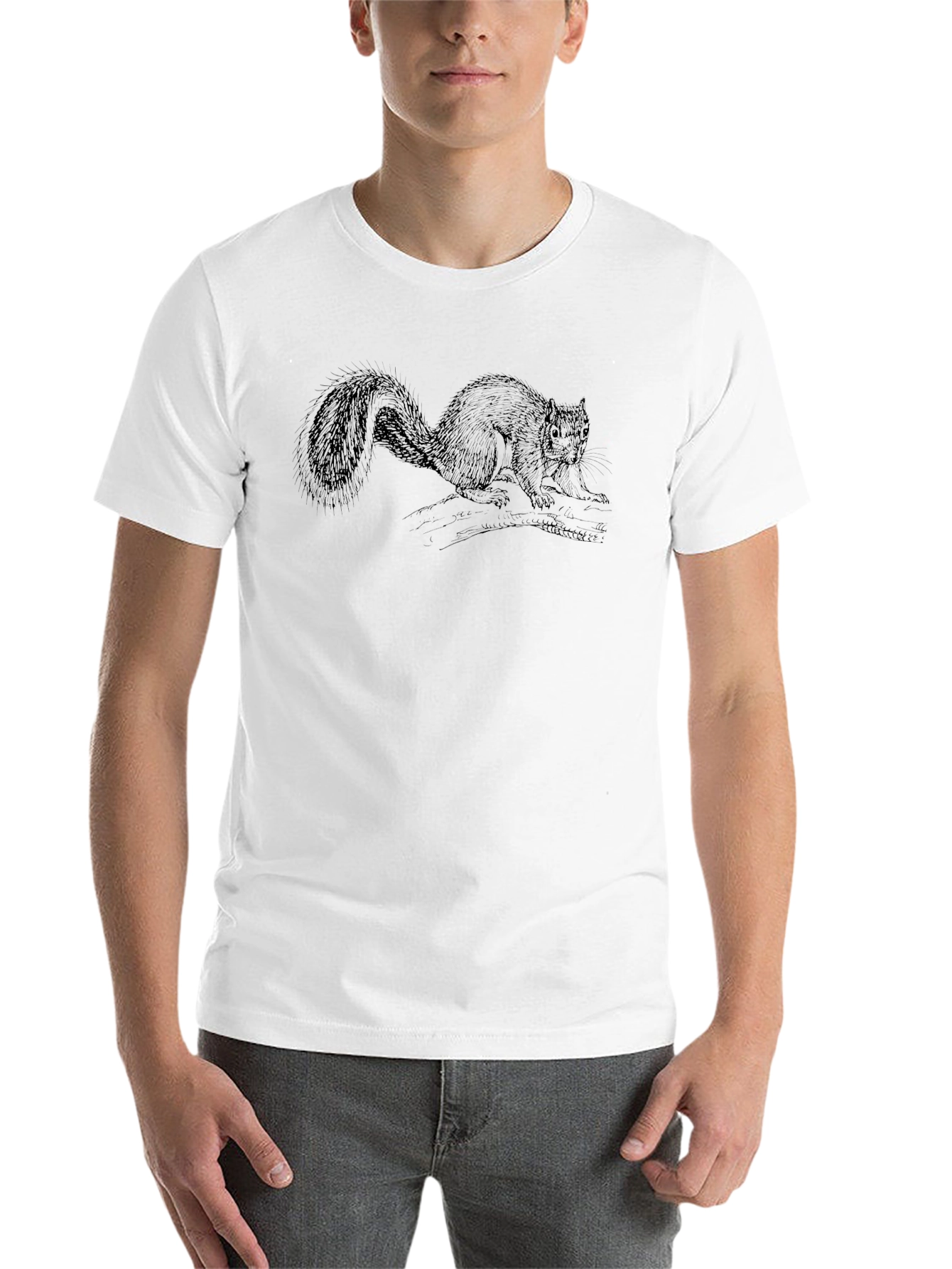 Black Squirrel Graphic Print Black T-Shirt view 14
