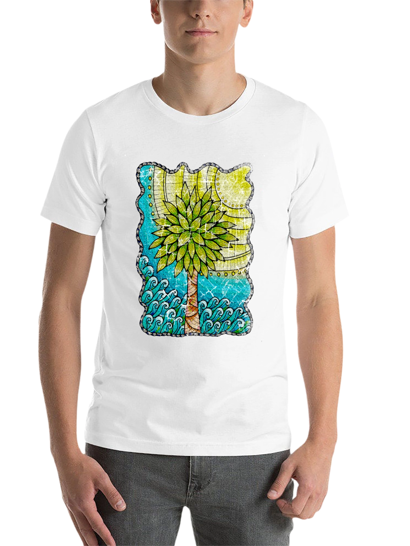 Black Palm Tree Graphic T-Shirt - Tropical Beach Vibes view 14