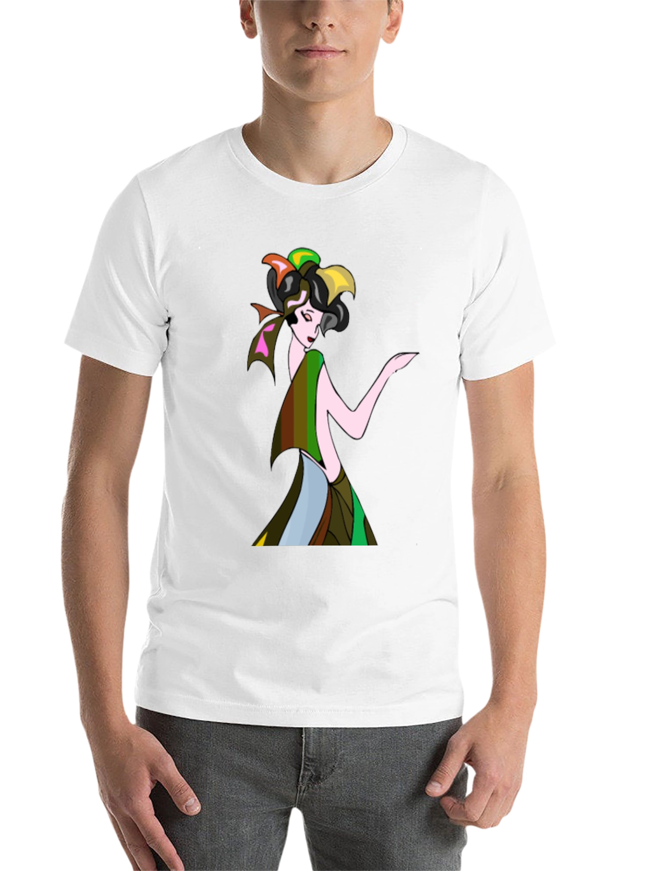Black Art Deco Woman Black T-Shirt view 14