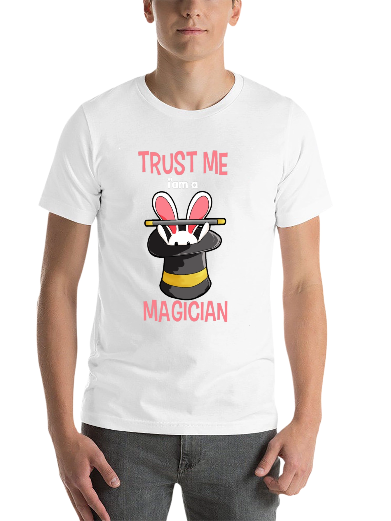 Black Trust Me I'm A Magician T-Shirt view 14
