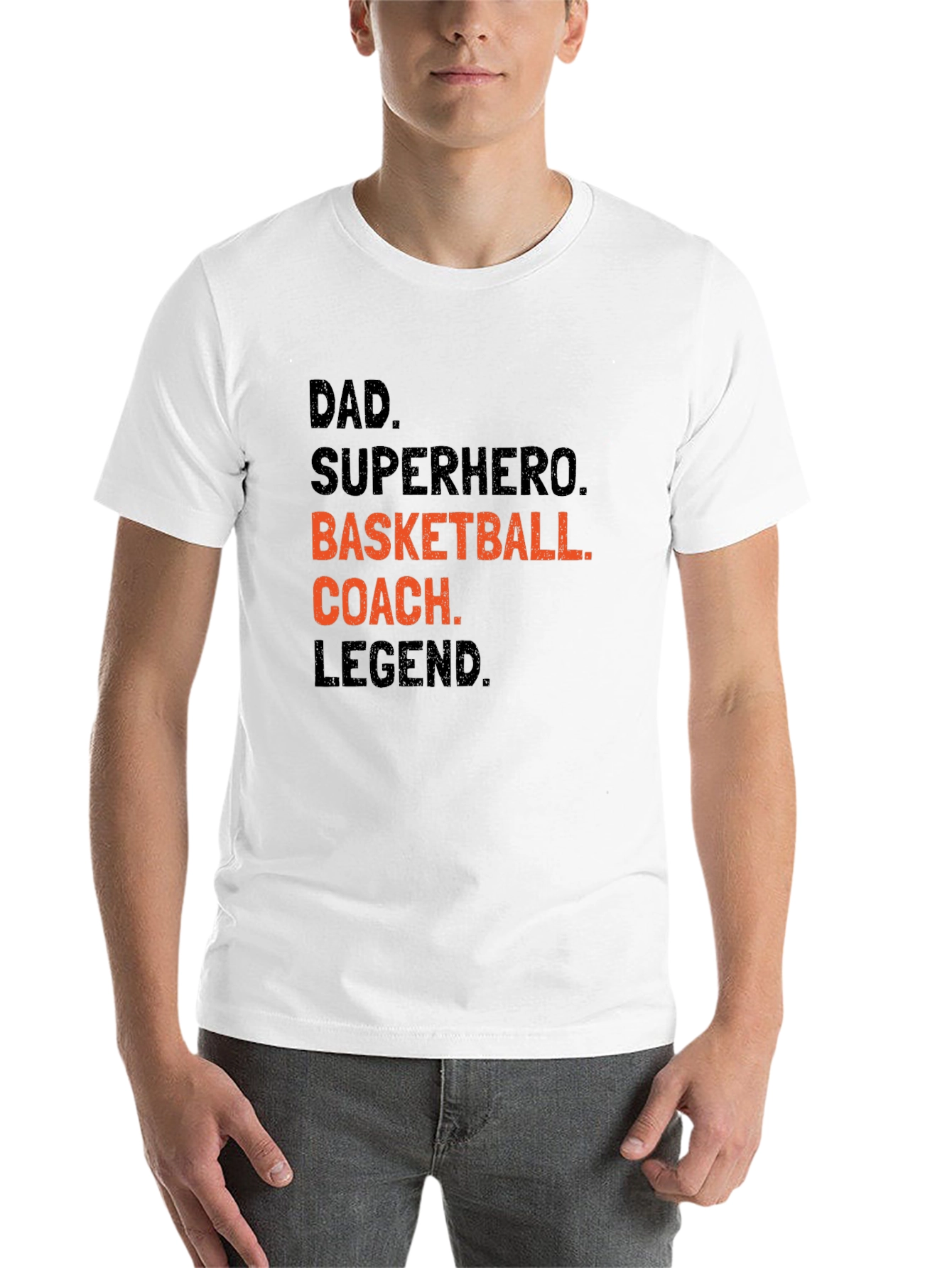 Black Dad Superhero Basketball Coach Legend Black T-Shirt view 14