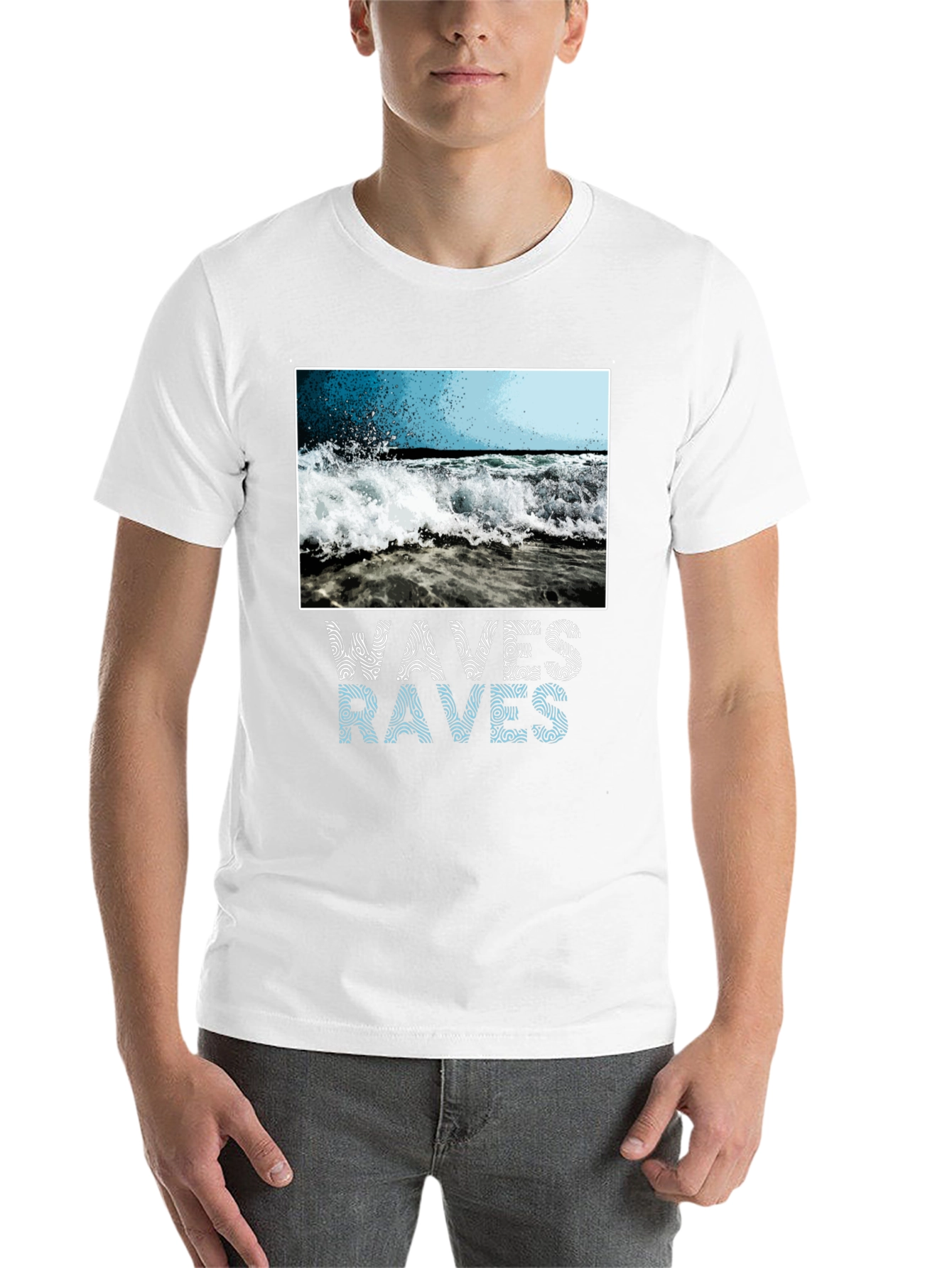 Black Waves Graphic T-Shirt - Ocean Lover view 14