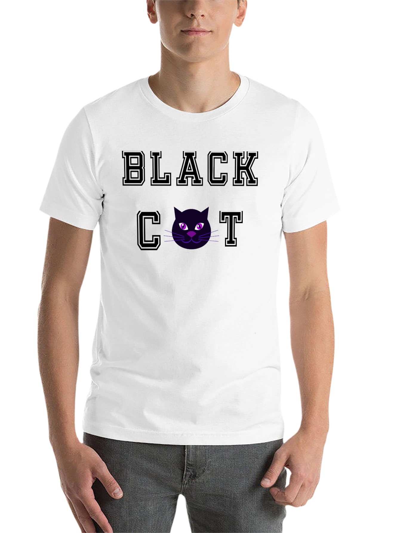 Black Black Cat Graphic T-Shirt - Soft Cotton Tee view 14