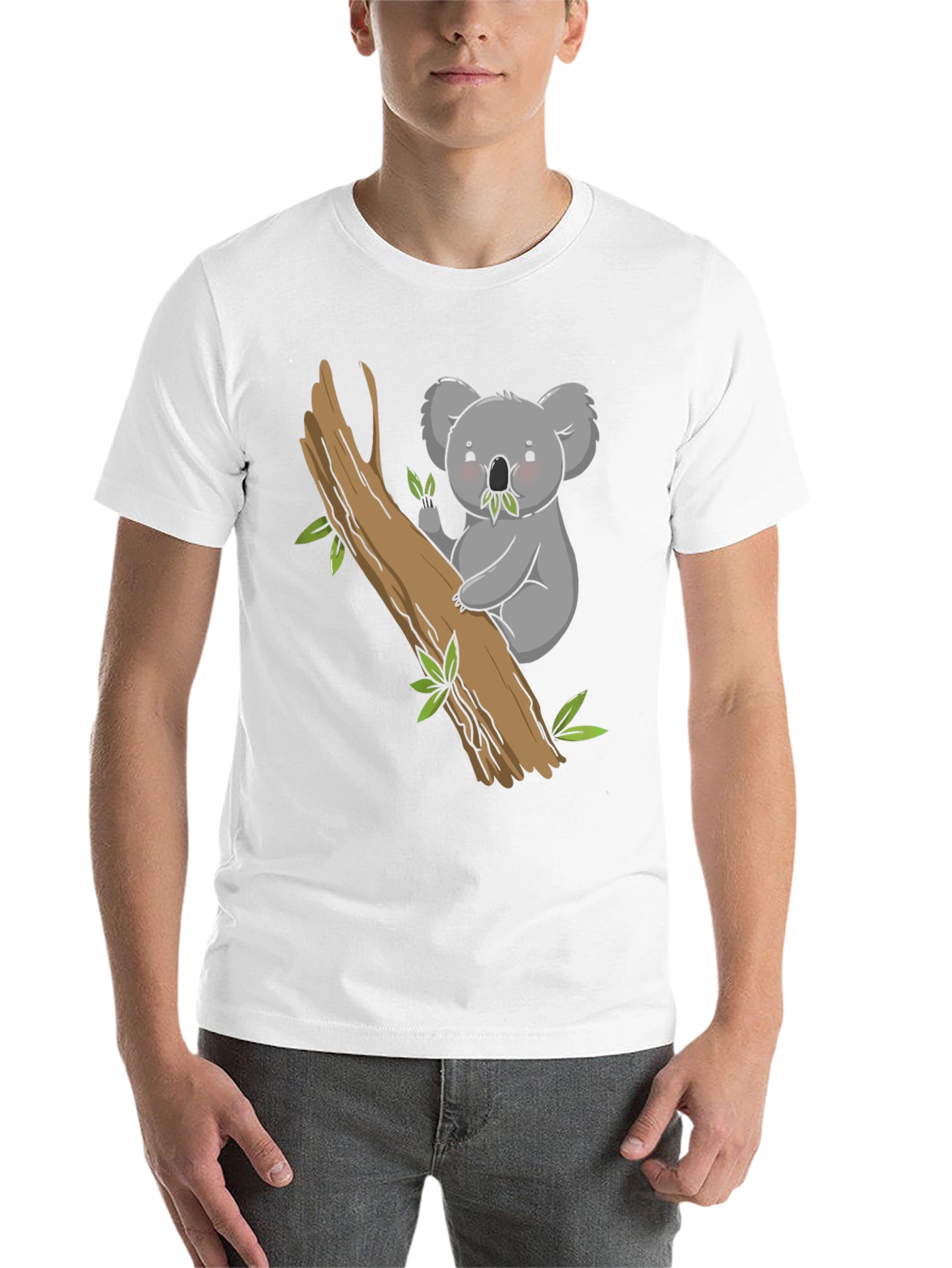 Black Cute Koala Bear Tree T-Shirt view 14