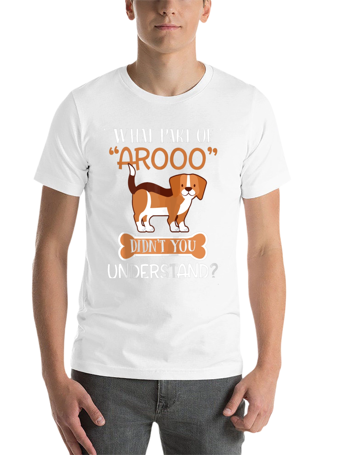 Black Funny "Arooo" Dog Lover T-Shirt view 14