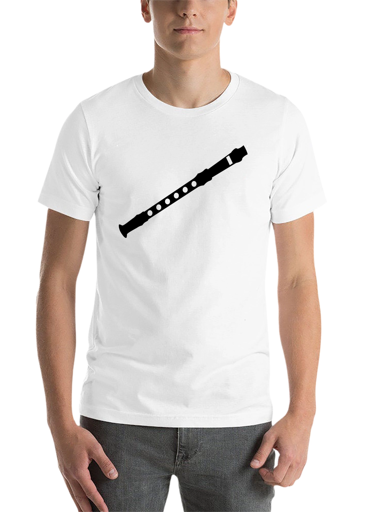 Black Recorder Graphic Tee - Music Lover Shirt view 14