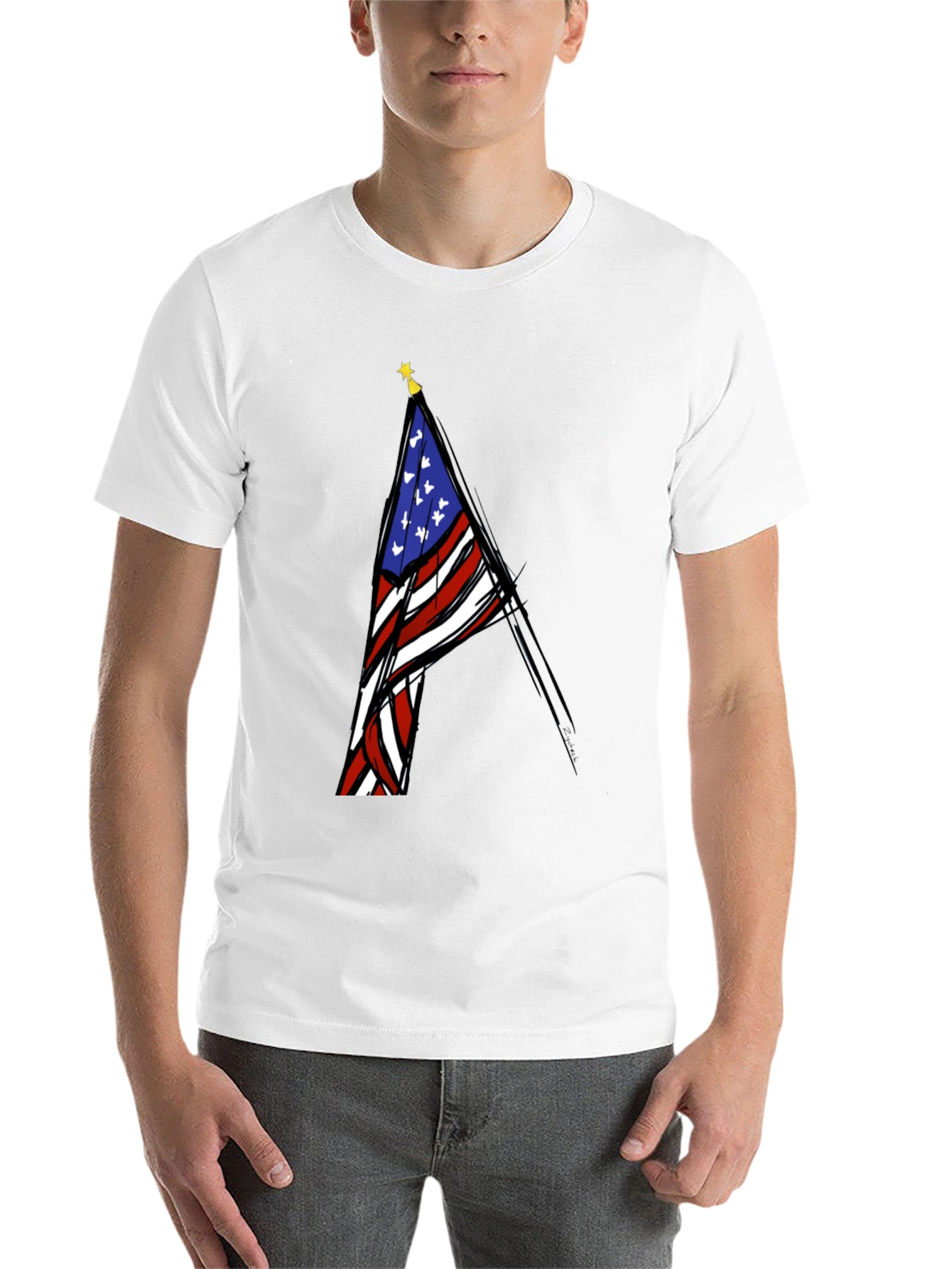 Black USA Flag Graphic T-Shirt - Patriotic Fashion view 14
