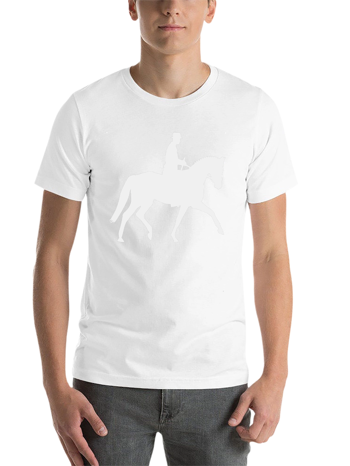 Black Equestrian Silhouette T-Shirt - Stylish Rider Design view 14