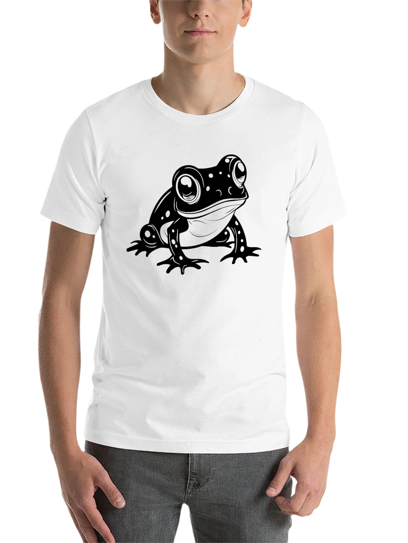 Black Frog Graphic Tee - Cool and Casual Black T-Shirt view 14