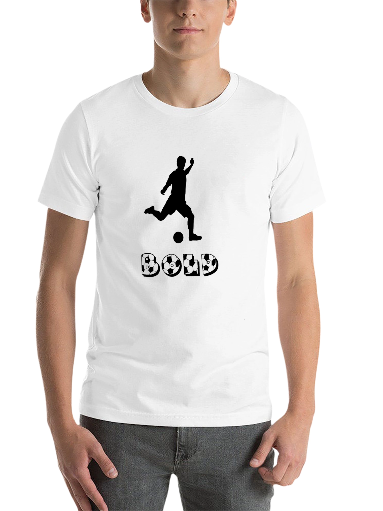 Black Bold Soccer Graphic T-Shirt view 14