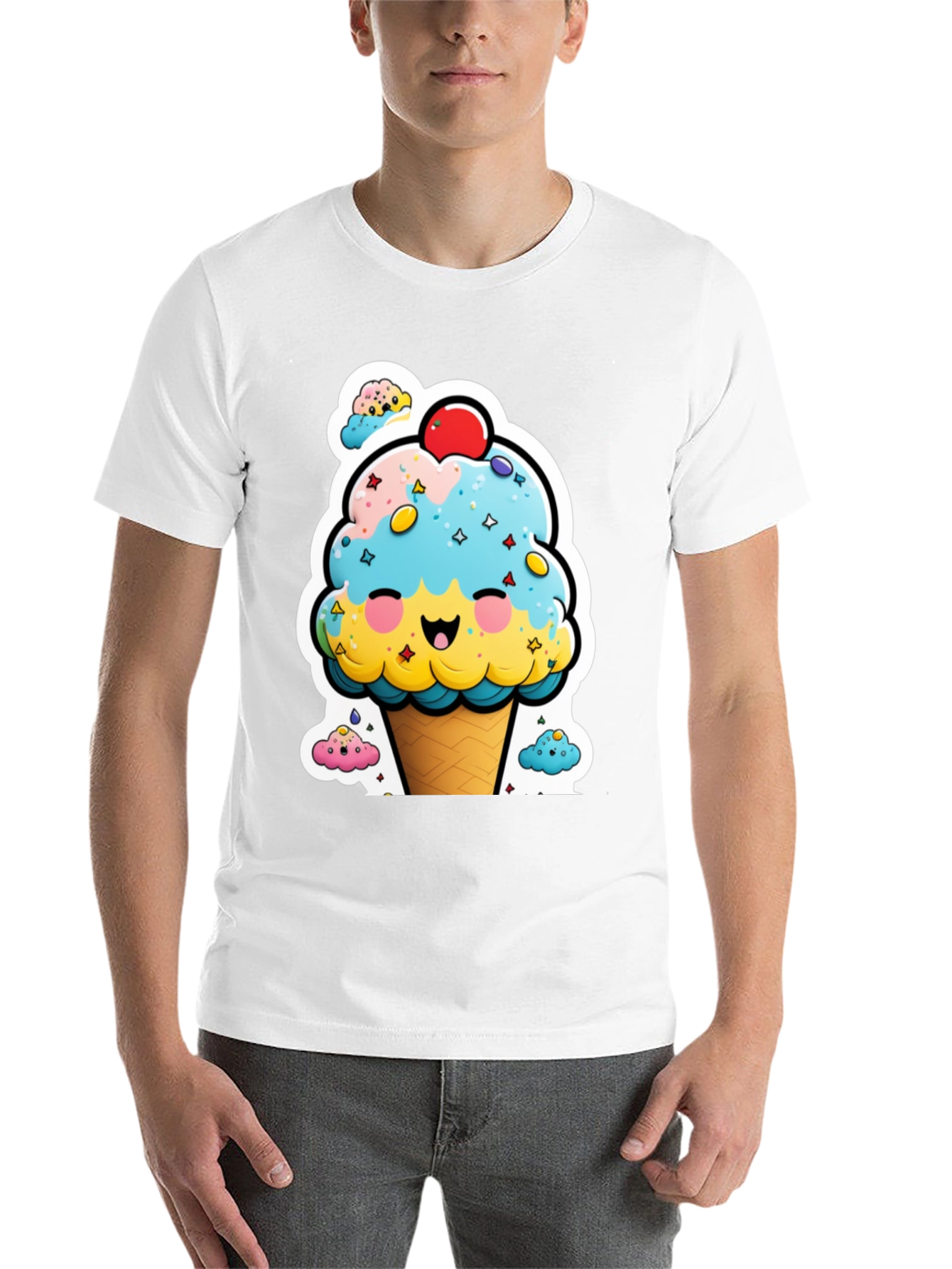 Black Cute Ice Cream Cone Graphic Tee view 14