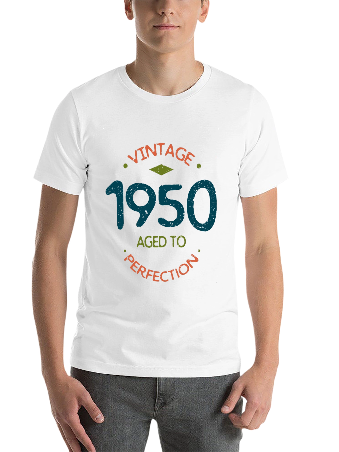 Black Vintage 1950 Aged to Perfection Black T-Shirt view 14