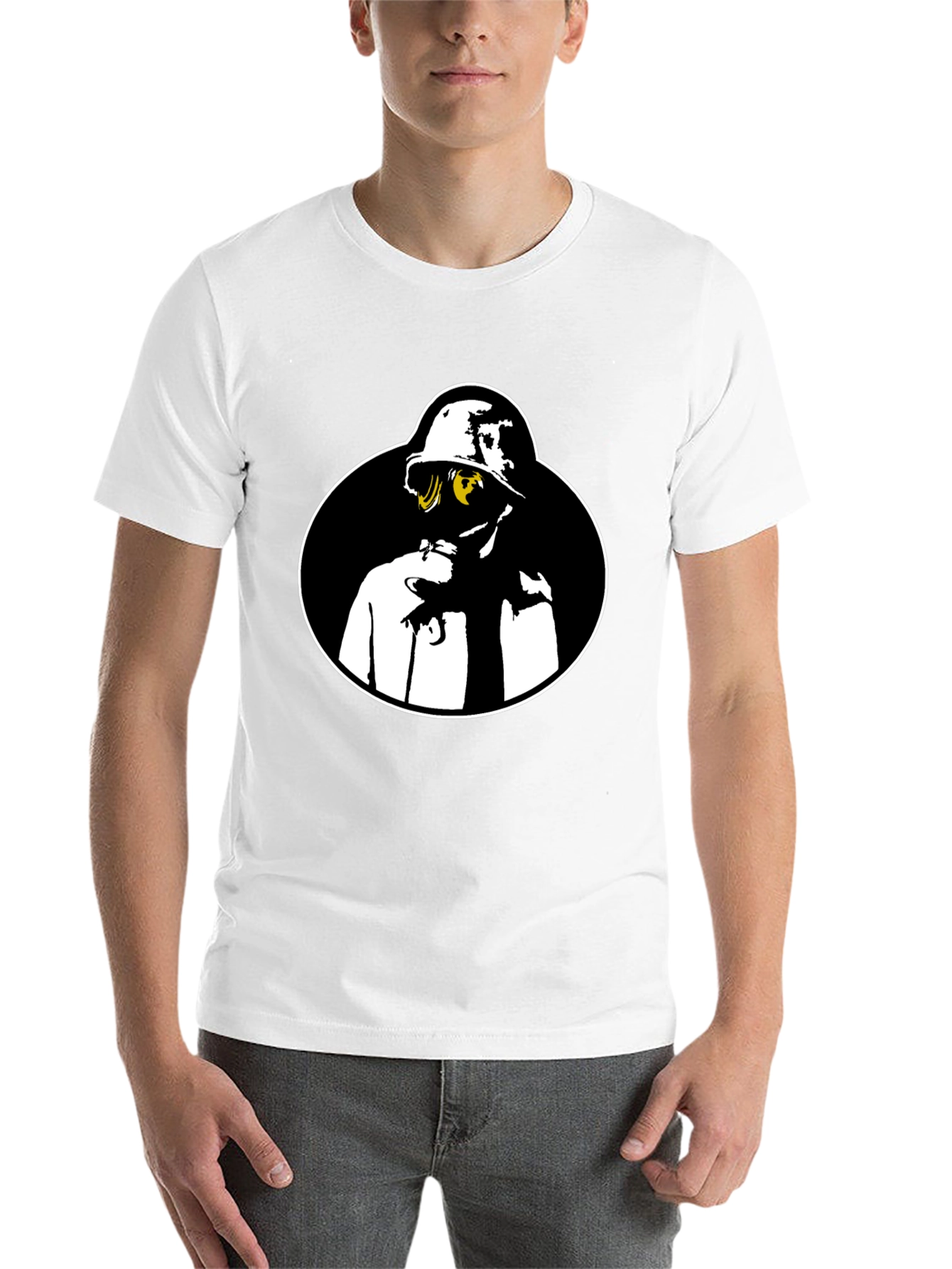 Black Gas Mask Graphic Tee - Black Crew Neck Shirt view 14