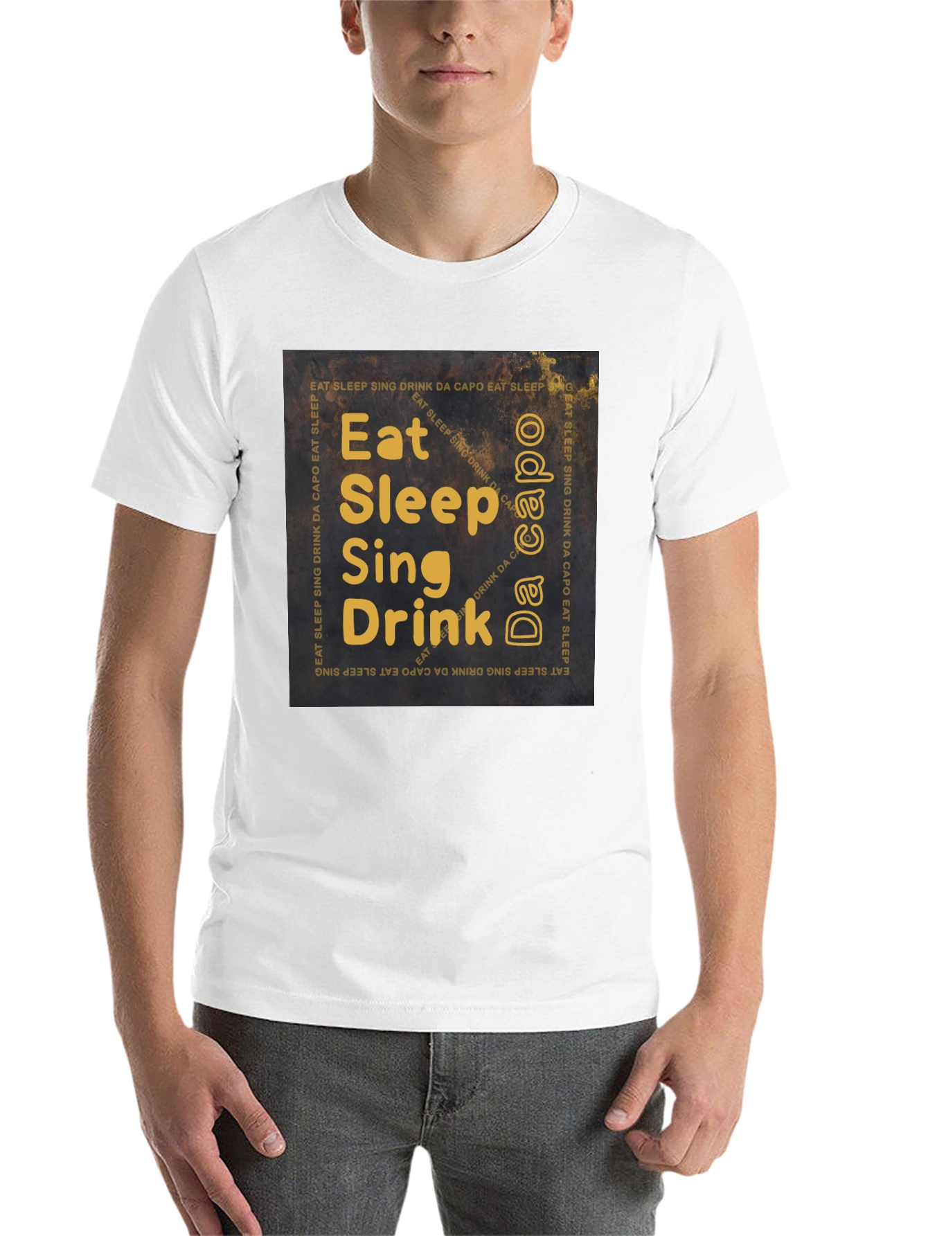 Black Eat Sleep Sing Drink T-Shirt - Musician's Daily Life view 14