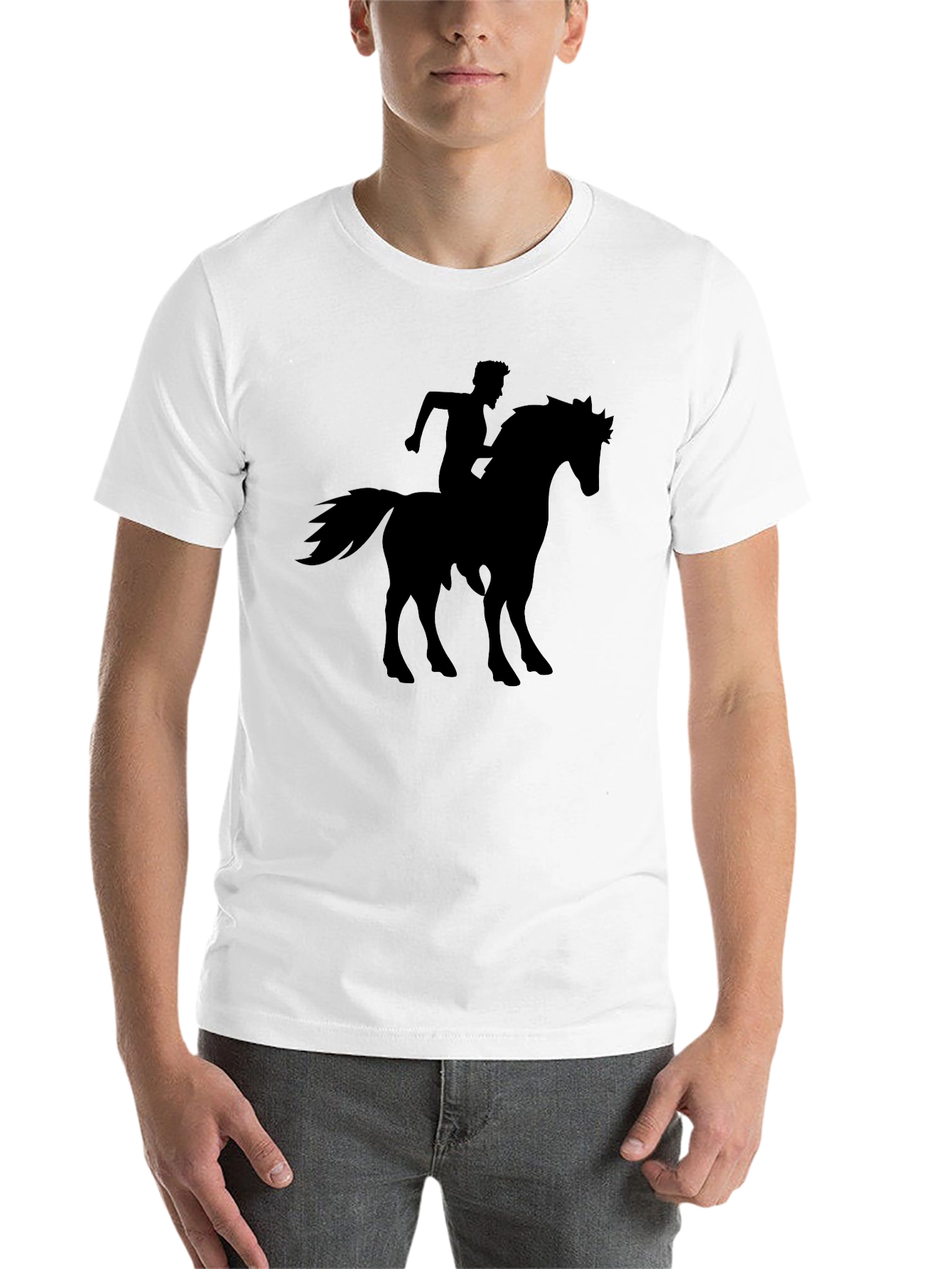 Black Black Horse Rider Graphic Tee - Cool Design view 14