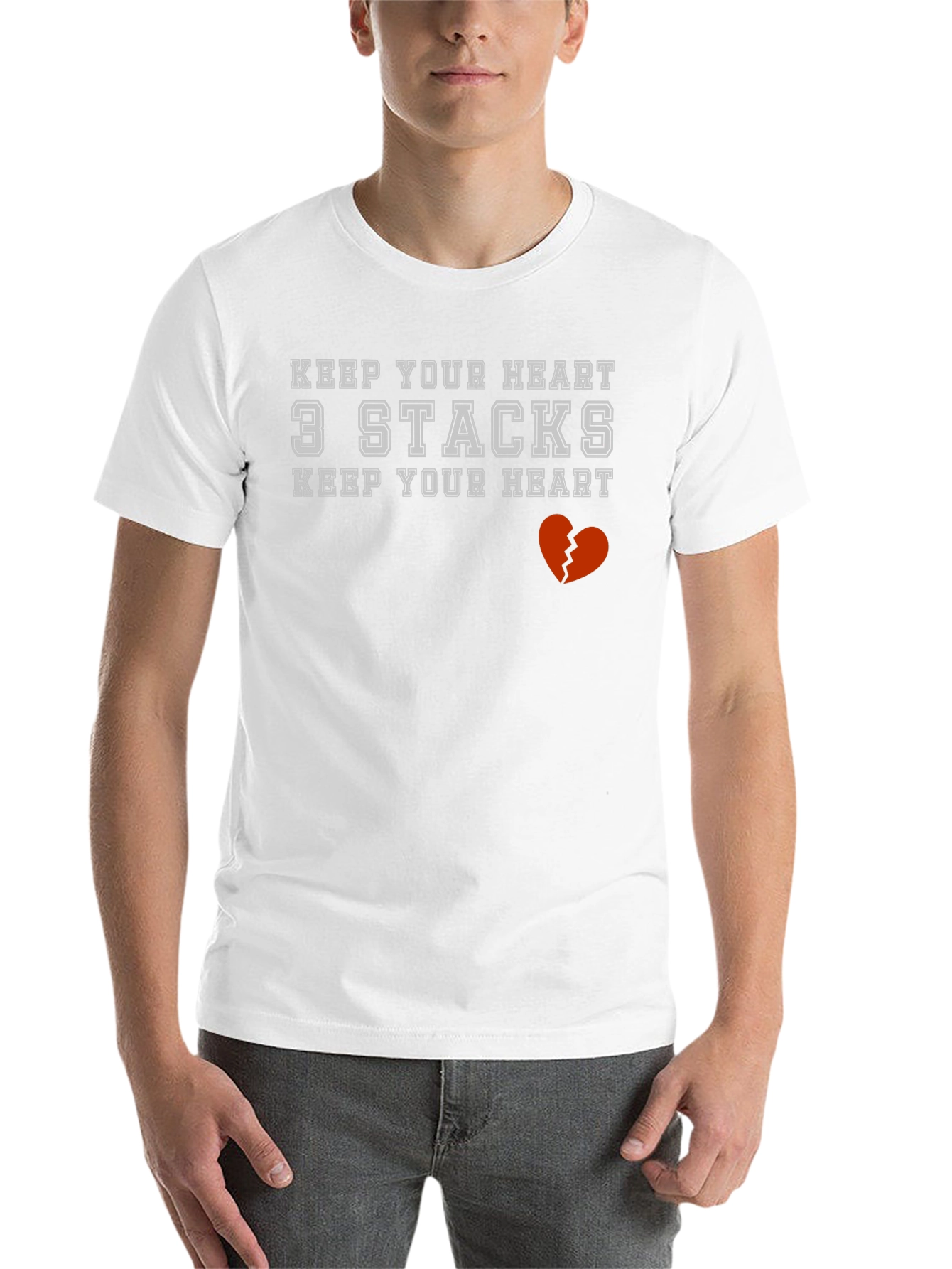 Black Keep Your Heart 3 Stacks Graphic T-Shirt view 14